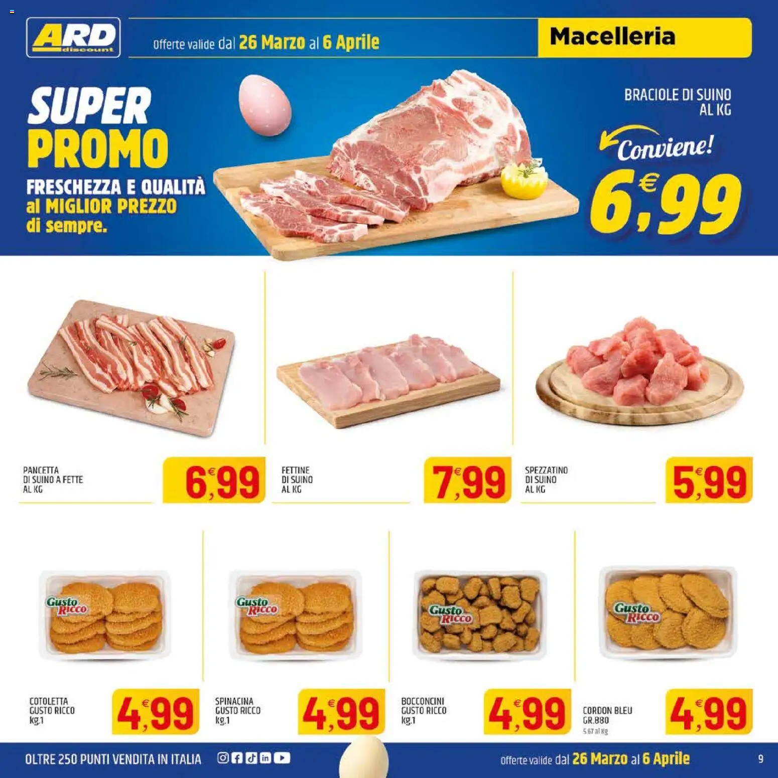 Volantino ARD Discount del 26.03.2026 | Pagina: 9 | Prodotti: Pancetta, Suino