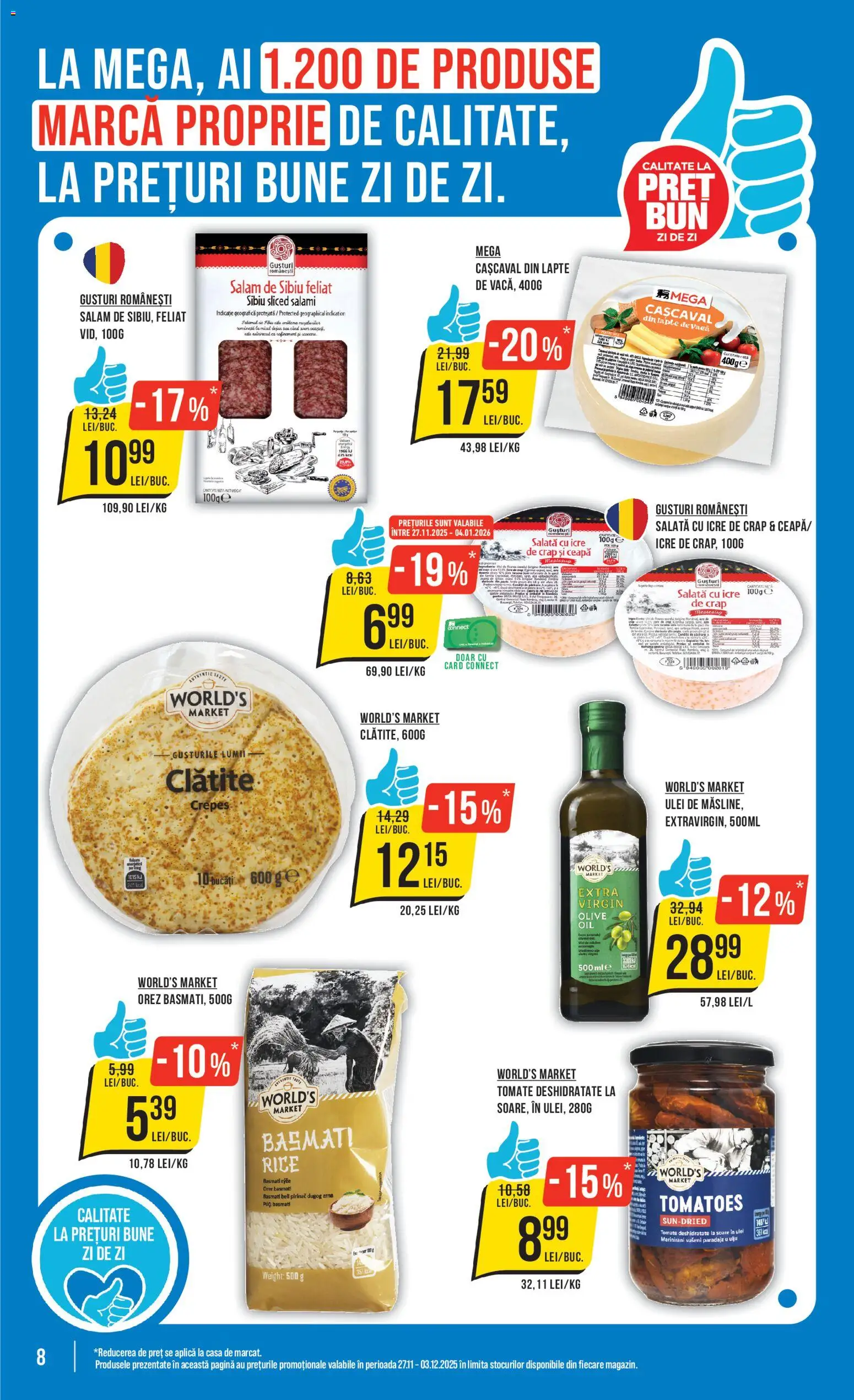 Noul catalog Mega Image – valabil de la 27.11.2025 | Pagină: 8 | Produse: Ulei, Orez, Salată, Ceapă