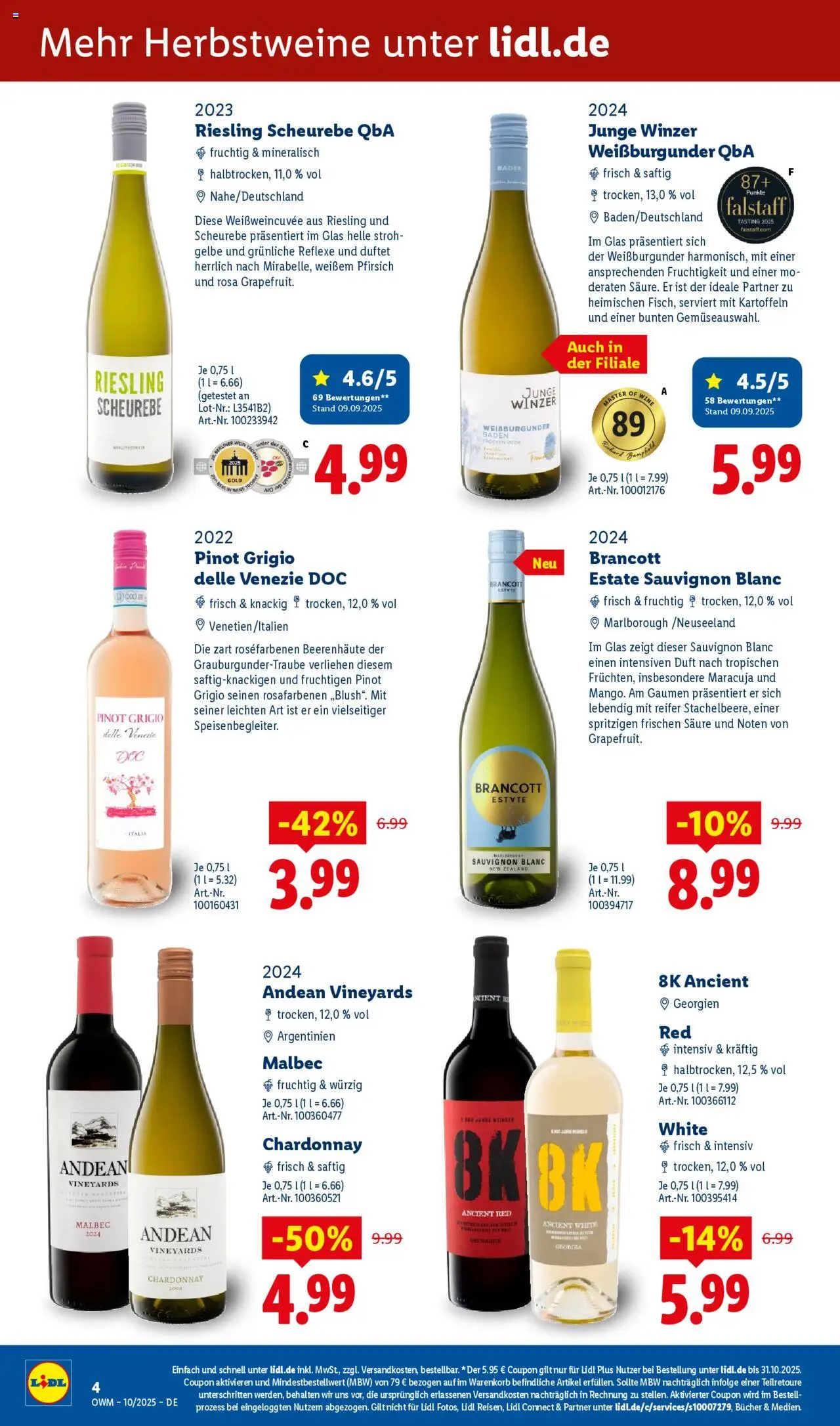 Lidl Wein & Spirituosen im Onlineshop – gültig ab 01.10.2025 | Seite: 4 | Produkte: Duft, Grapefruit, Kartoffeln, Pfirsich