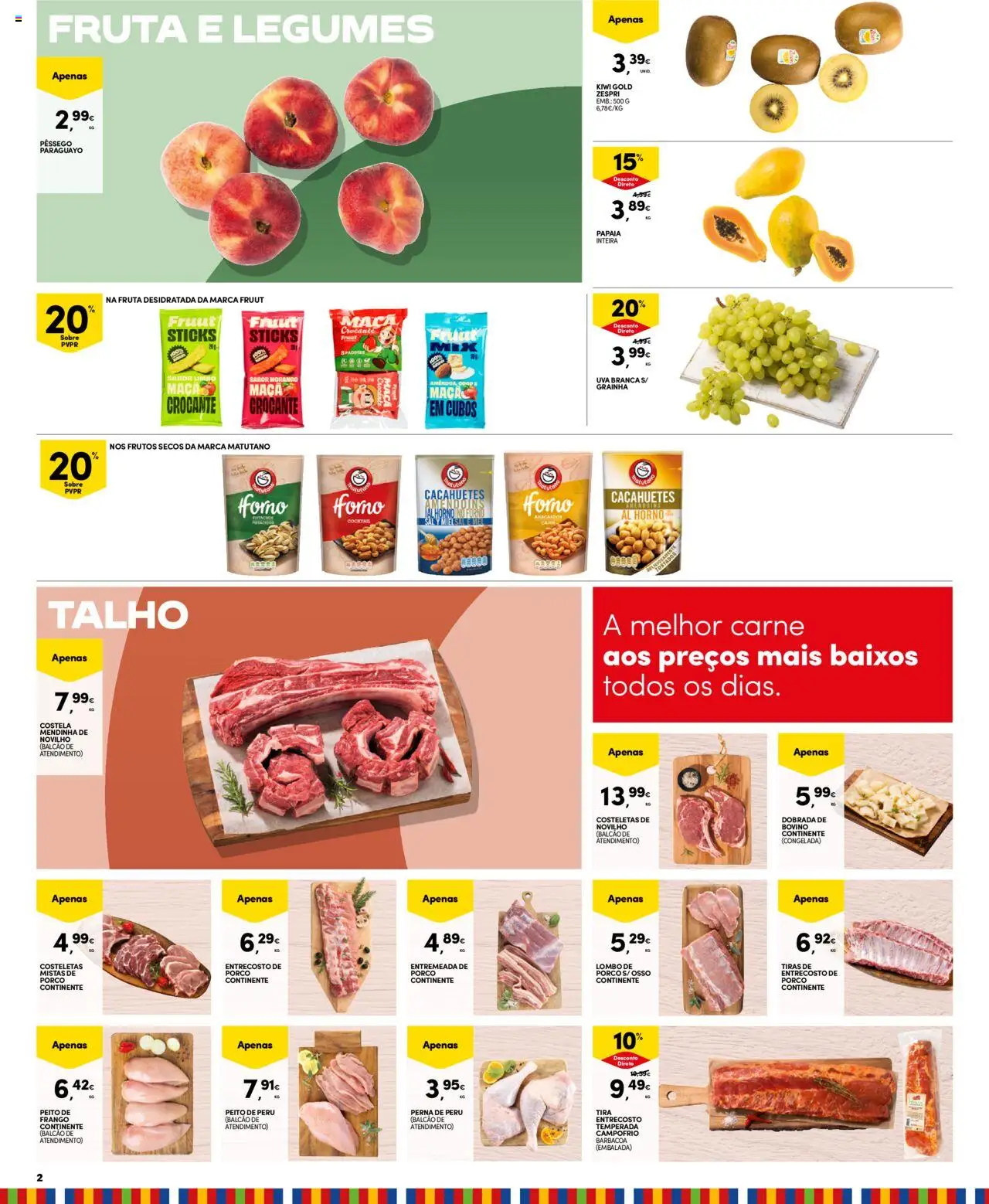 Continente - Madeira │ válido de 12.08.2025 | Página: 2 | Produtos: Peito de peru, Frango, Lombo, Maça