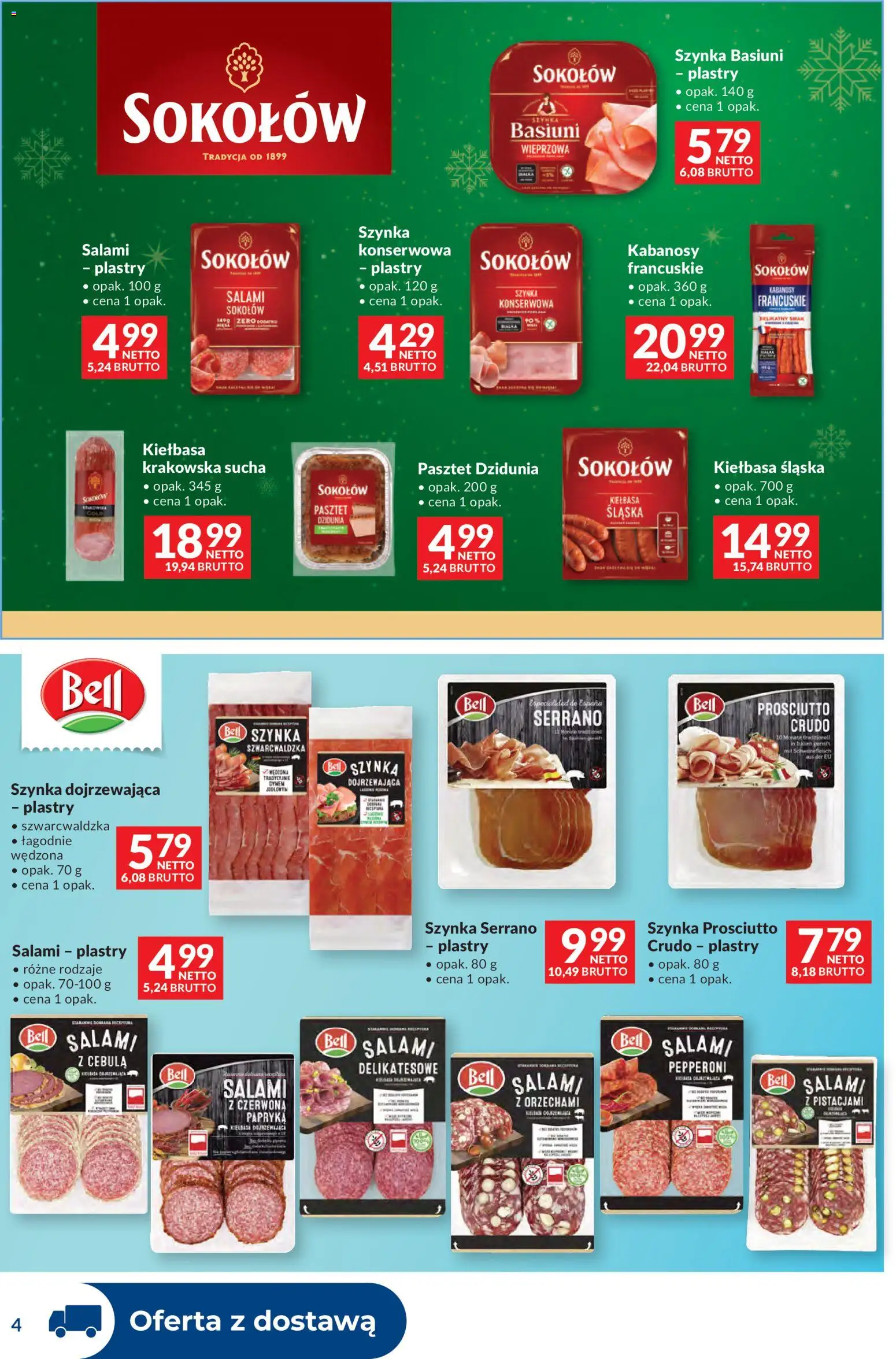 Makro Gazetka - Dystrybucja do sklepów od 09.12.2025 | Strona: 4 | Produkty: Szynka prosciutto, Szynka, Szynka serrano, Salami