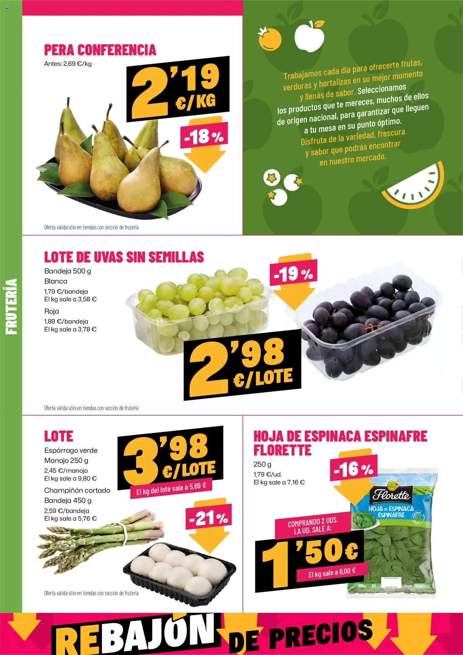 AhorraMas folleto │ válido desde el 23.10.2025 | Página: 8 | Productos: Espinaca, Τζίντζερ, Bandeja, Mesa