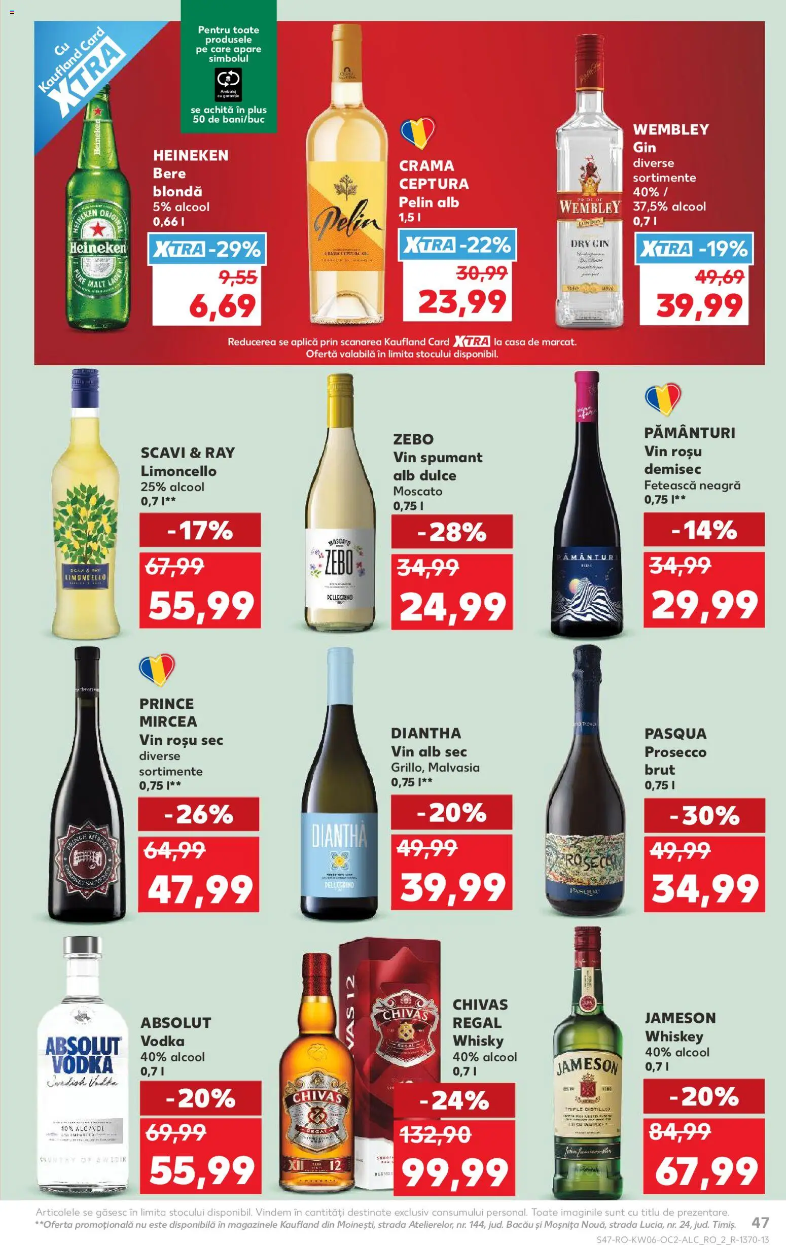 Noul catalog Kaufland – valabil de la 04.02.2026 | Pagină: 47 | Produse: Prosecco, Vin, Gin, Whiskey