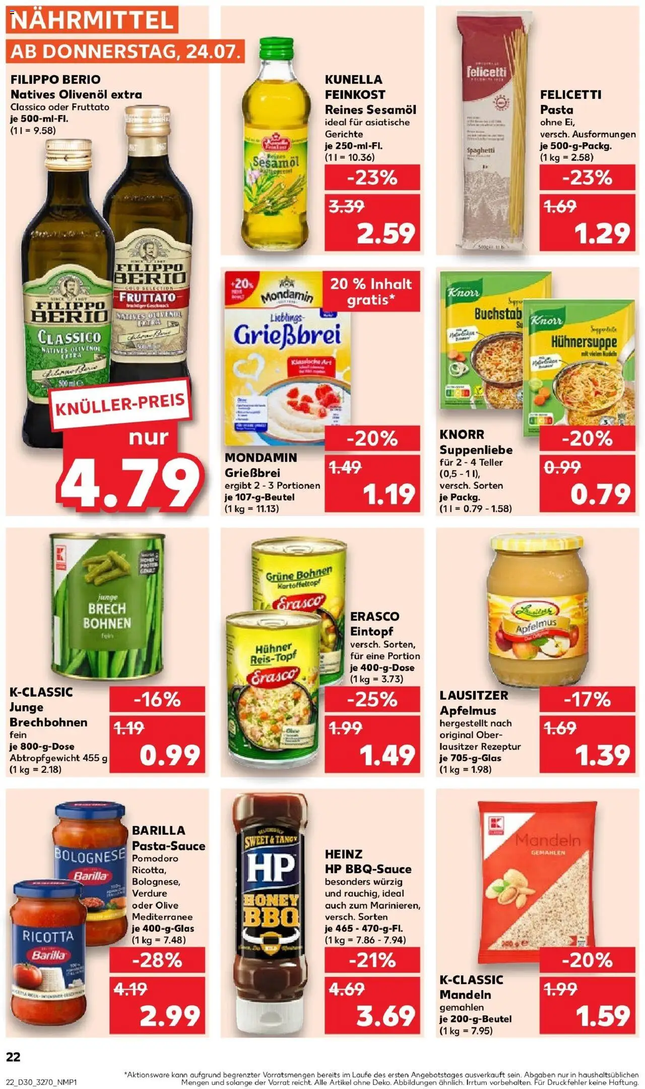 Kaufland prospekt Brandenburg An Der Havel	 - gültig ab dem 27.07.2025 | Seite: 45 | Produkte: Mandeln, Knorr, Apple, Erasco