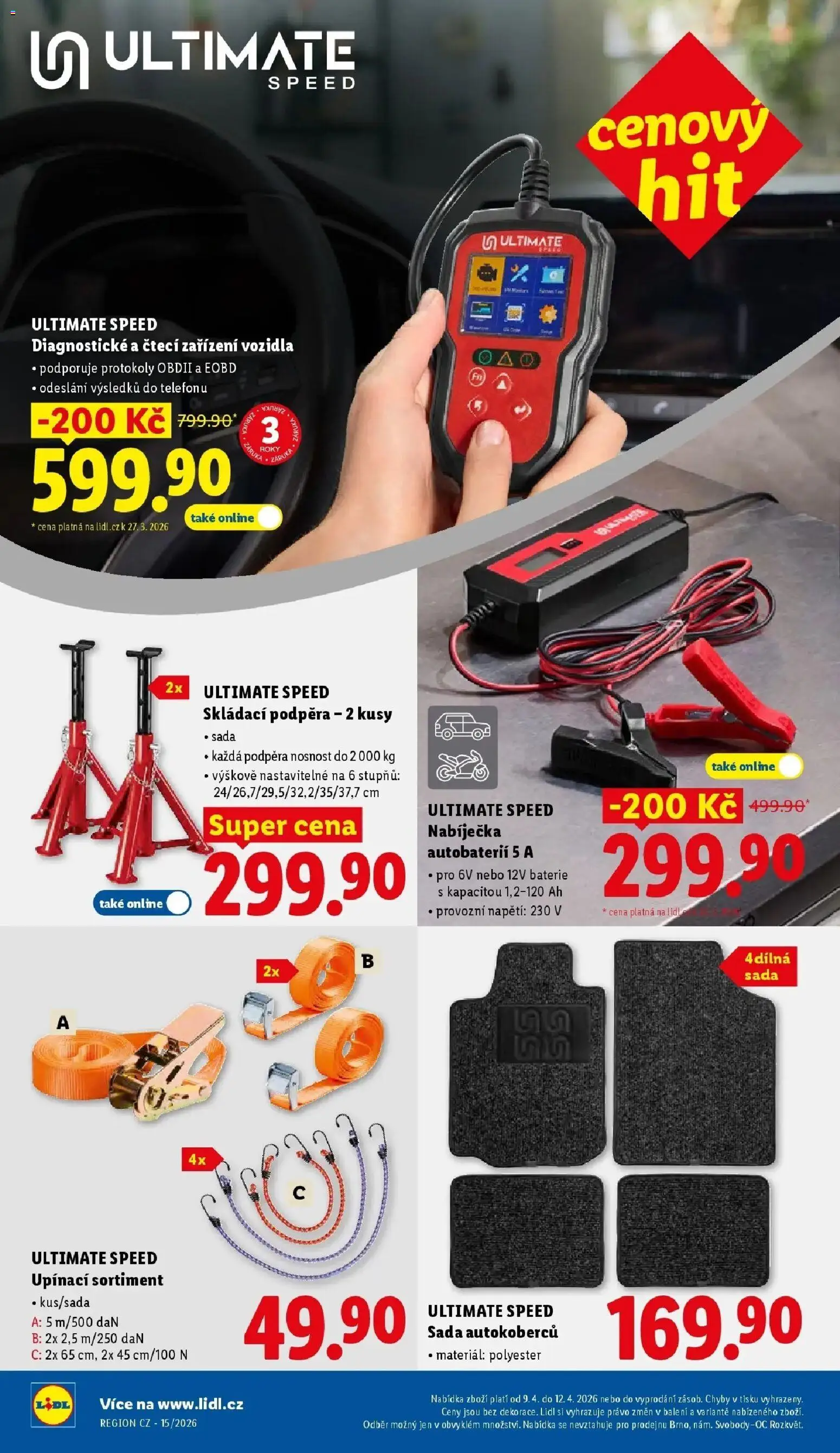Lidl aktuální leták od 09.04.2026 | Strana: 34 | Produkty: Nabíječka autobaterií, Ultimate Speed, Baterie