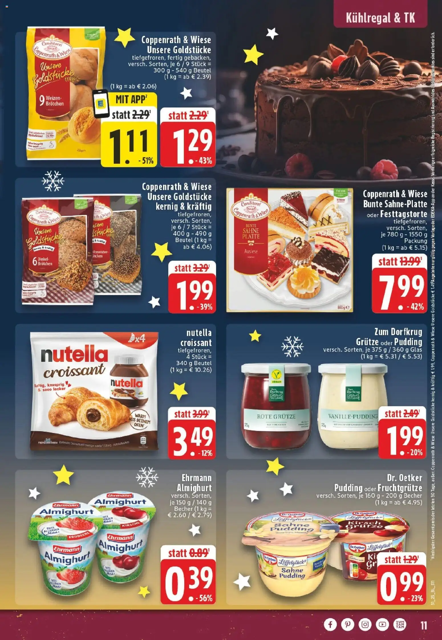 Edeka prospekt Castrop-Rauxel	 – gültig ab 15.12.2025 | Seite: 11 | Produkte: Ehrmann almighurt, Croissant, Nutella, Sahne