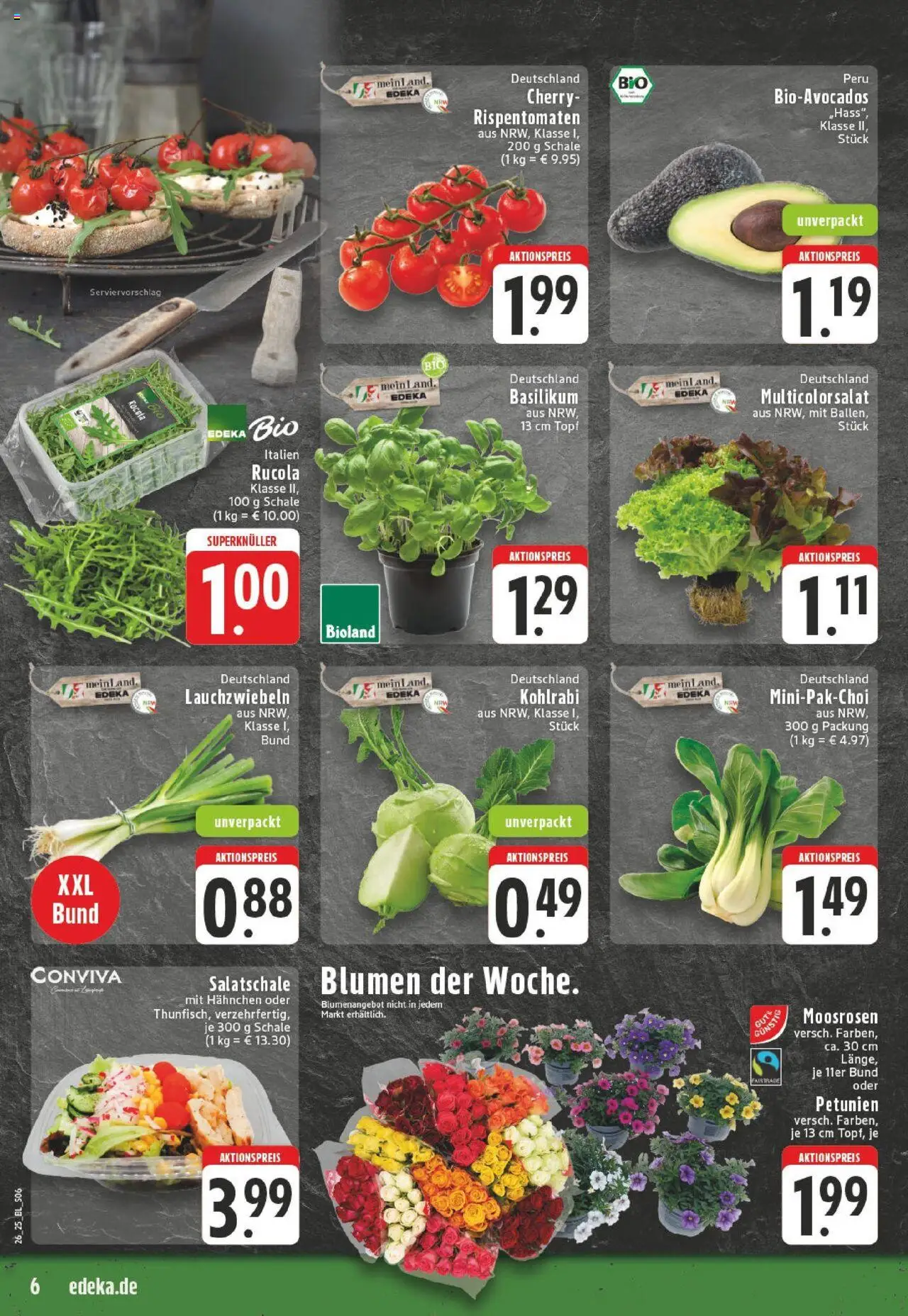 Edeka prospekt Erkrath - Hochdahl	 - gültig ab dem 22.06.2025 | Seite: 8 | Produkte: Top, Hahnchen, Blumen, Kohlrabi