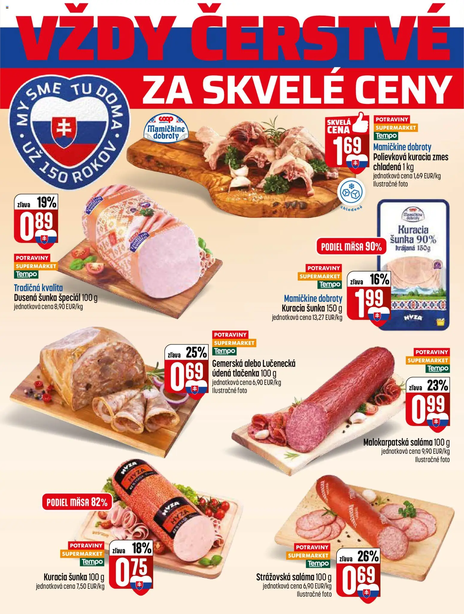 Nové COOP Jednota akcie – leták je platný od 22.01.2026 | Strana: 4 | Produkty: Saláma, Šunka