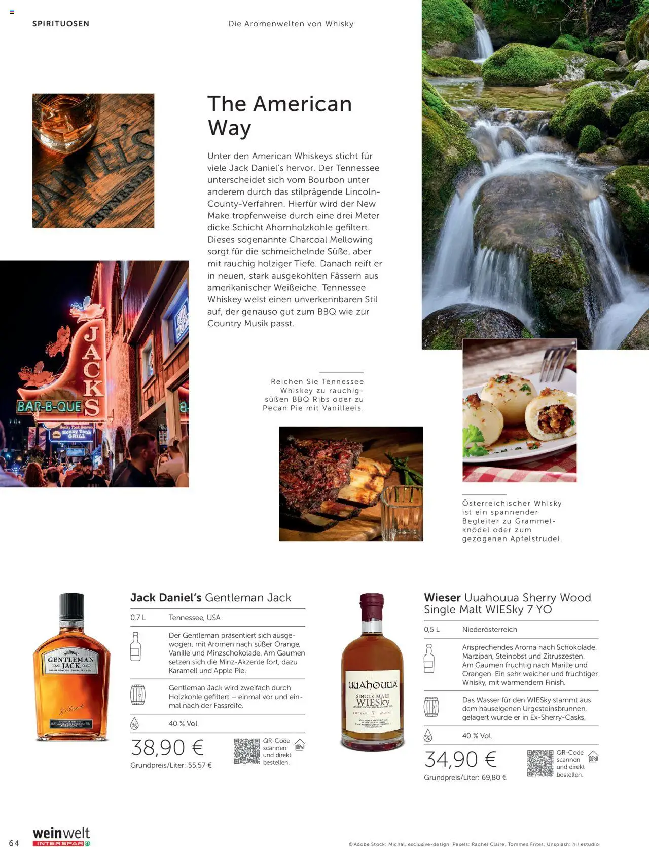 Interspar Weinwelt Magazin Ausgabe Herbst gültig ab 10.09.2025 | Seite: 64 | Produkte: Whiskey, Wasser, Grill, Bourbon