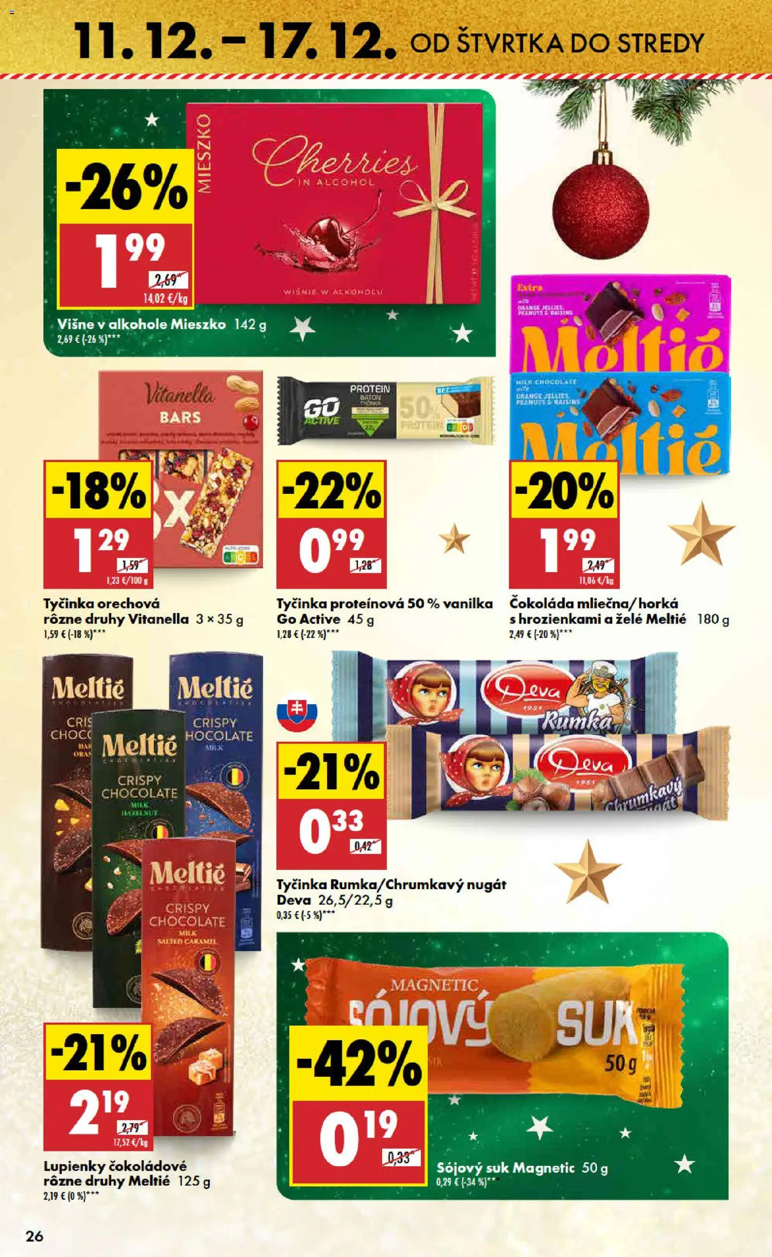 Nové Biedronka akcie – leták je platný od 11.12.2025 | Strana: 26 | Produkty: Protein, Čokoláda, Višne