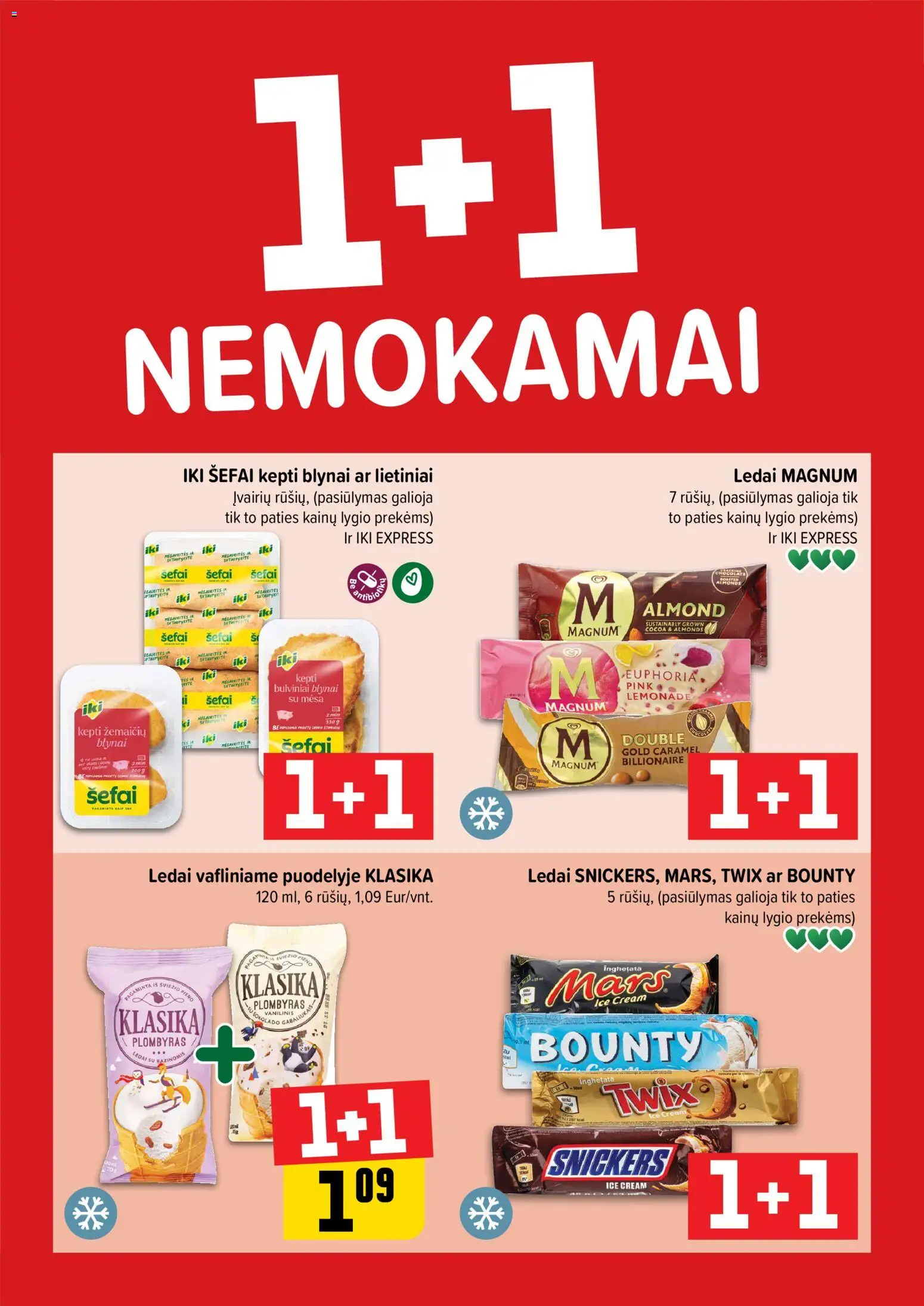 IKI akcijos nuo 05.01.2026 | Puslapis: 1 | Prekių: Ledai, Plombyras