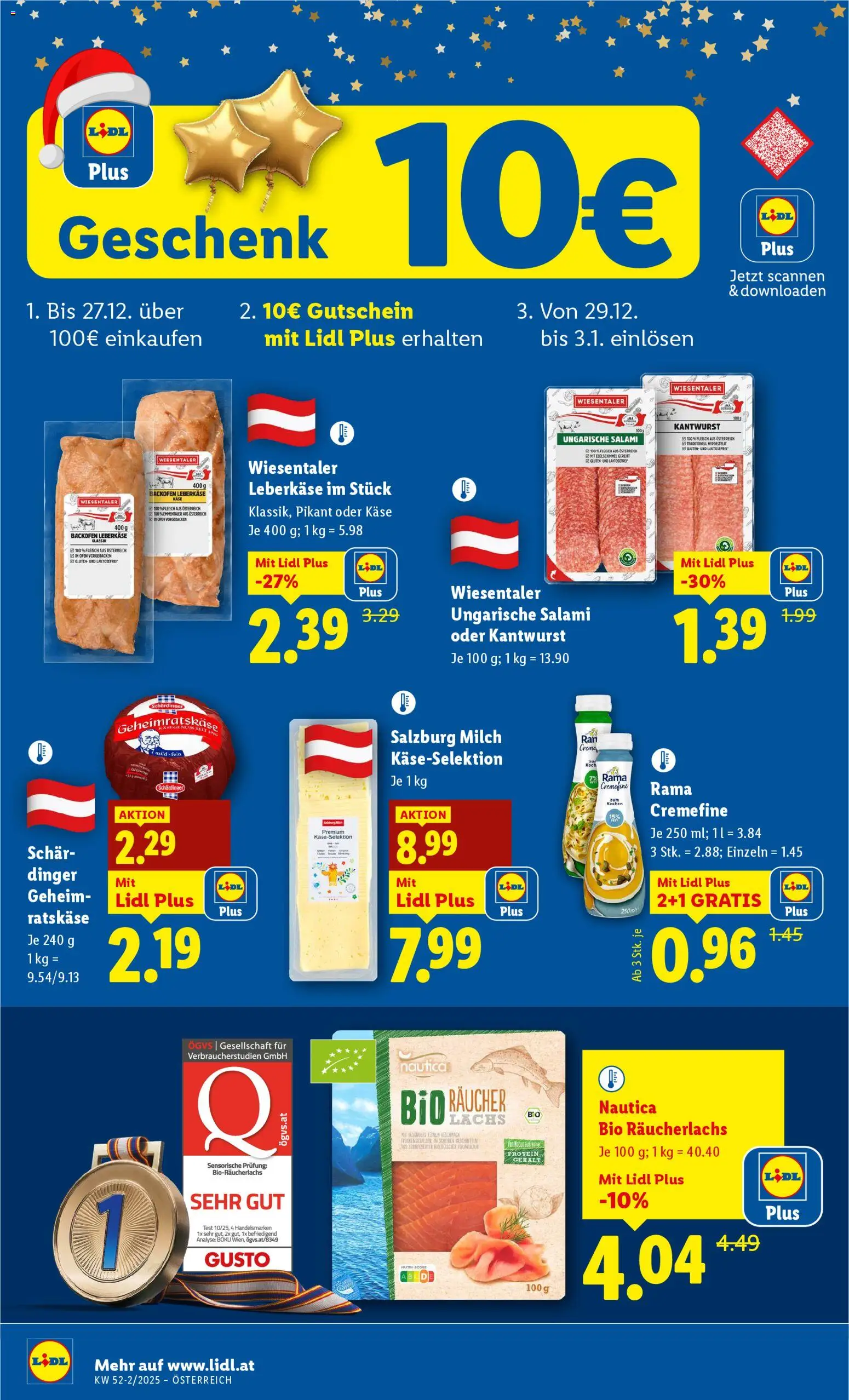 Lidl Altenmarkt im Pongau, St. Johann im Pongau, Zell am See gültig ab 27.12.2025 | Seite: 14 | Produkte: Ofen, Milch, Käse, Salami