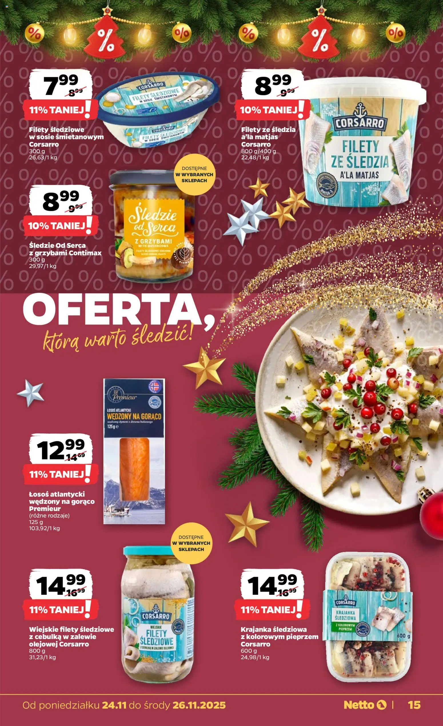 Netto gazetka od 24.11.2025 | Strona: 15 | Produkty: Łosoś atlantycki, Łosoś