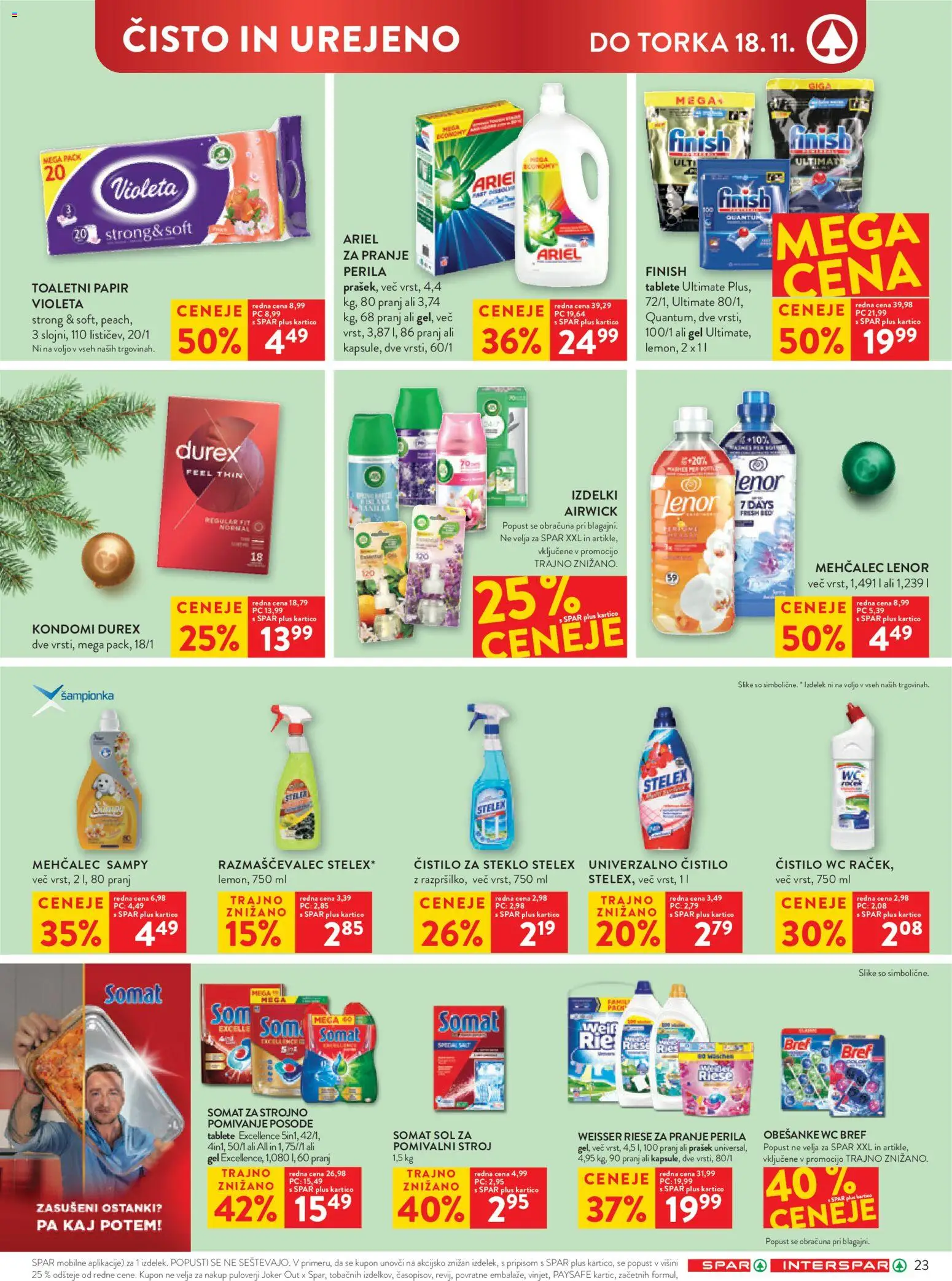 Novi Spar katalog ponudbe – veljaven od 12.11.2025 | Stran: 29 | Izdelki: Čistilo za steklo, Pomivalni stroj, Kondomi, Sol