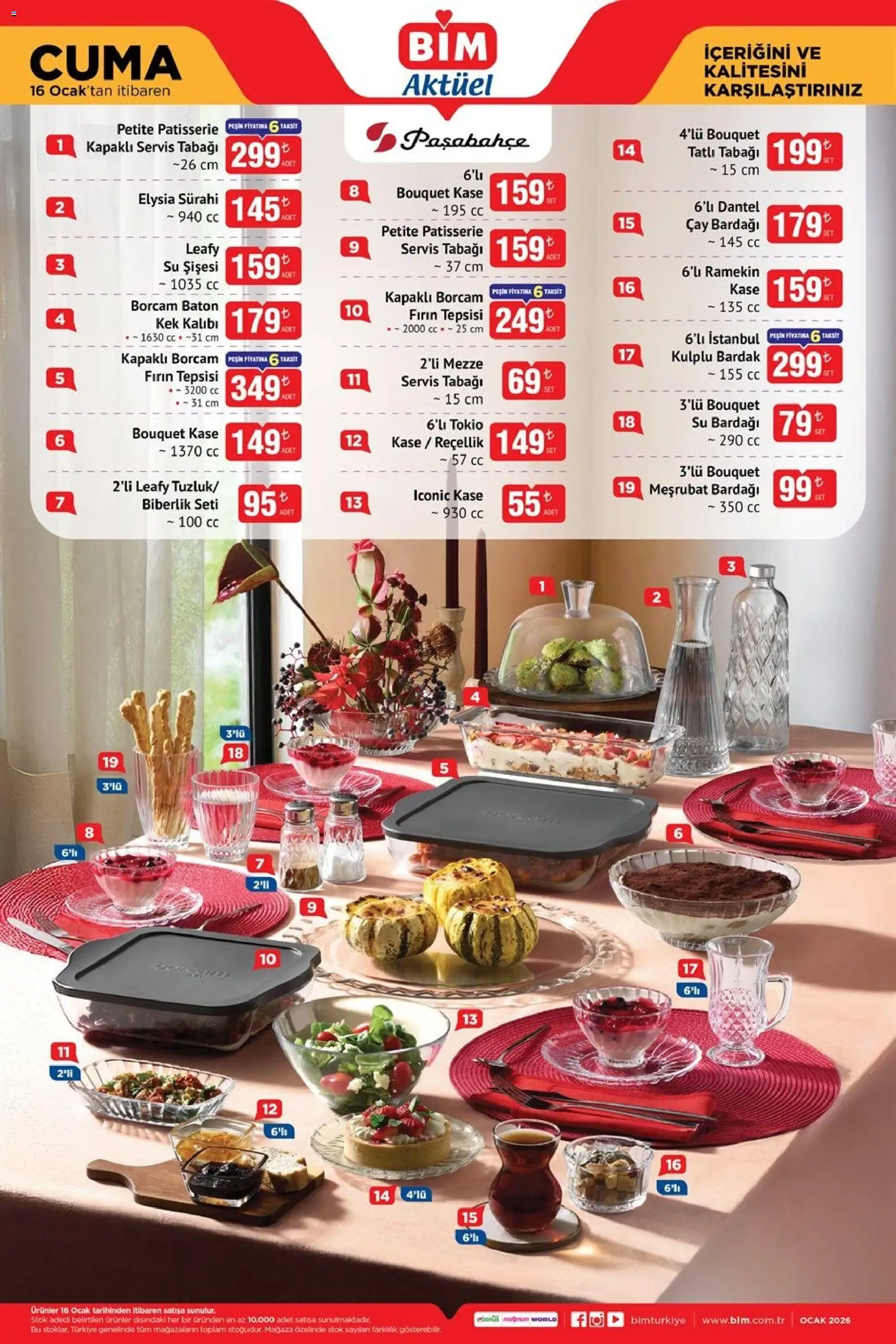 BİM Katalog Cuma - 16.01.2026 tarihinden itibaren geçerlidir | Sayfa: 5 | Ürünler: Su, Su bardağı, Fırın, Ocak