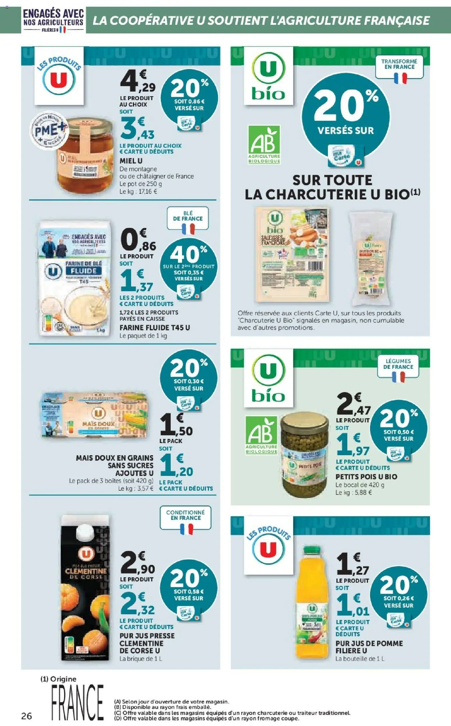 {H1} | Page: 26 | Produits: Farine de ble, Pomme, Farine, Jus de pomme