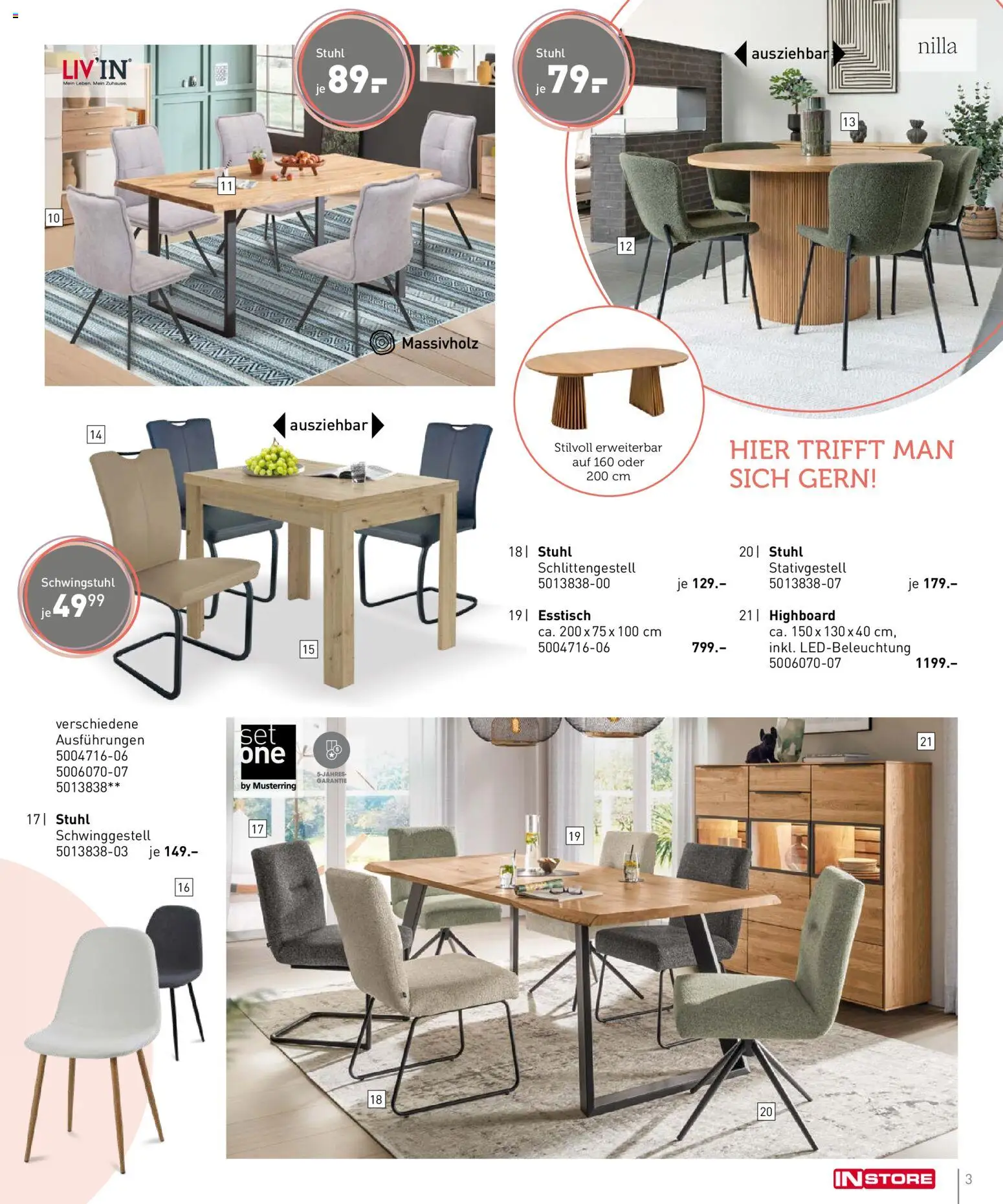 Möbel Martin Prospekt 	 – gültig ab 20.02.2026 | Seite: 3 | Produkte: HIghboard, Esstisch, Stuhl