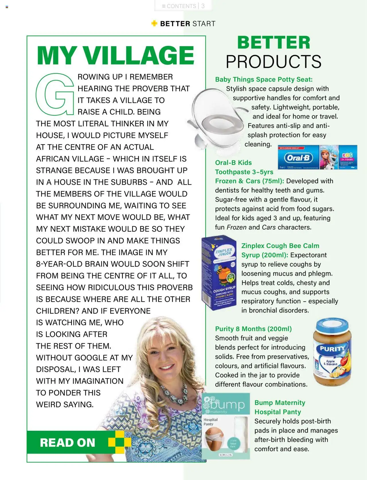 Baby City Parents & Child Magazine │ valid from 01.07.2025 | Page: 3 | Products: Pads, Cough syrup, Syrup, Toothpaste