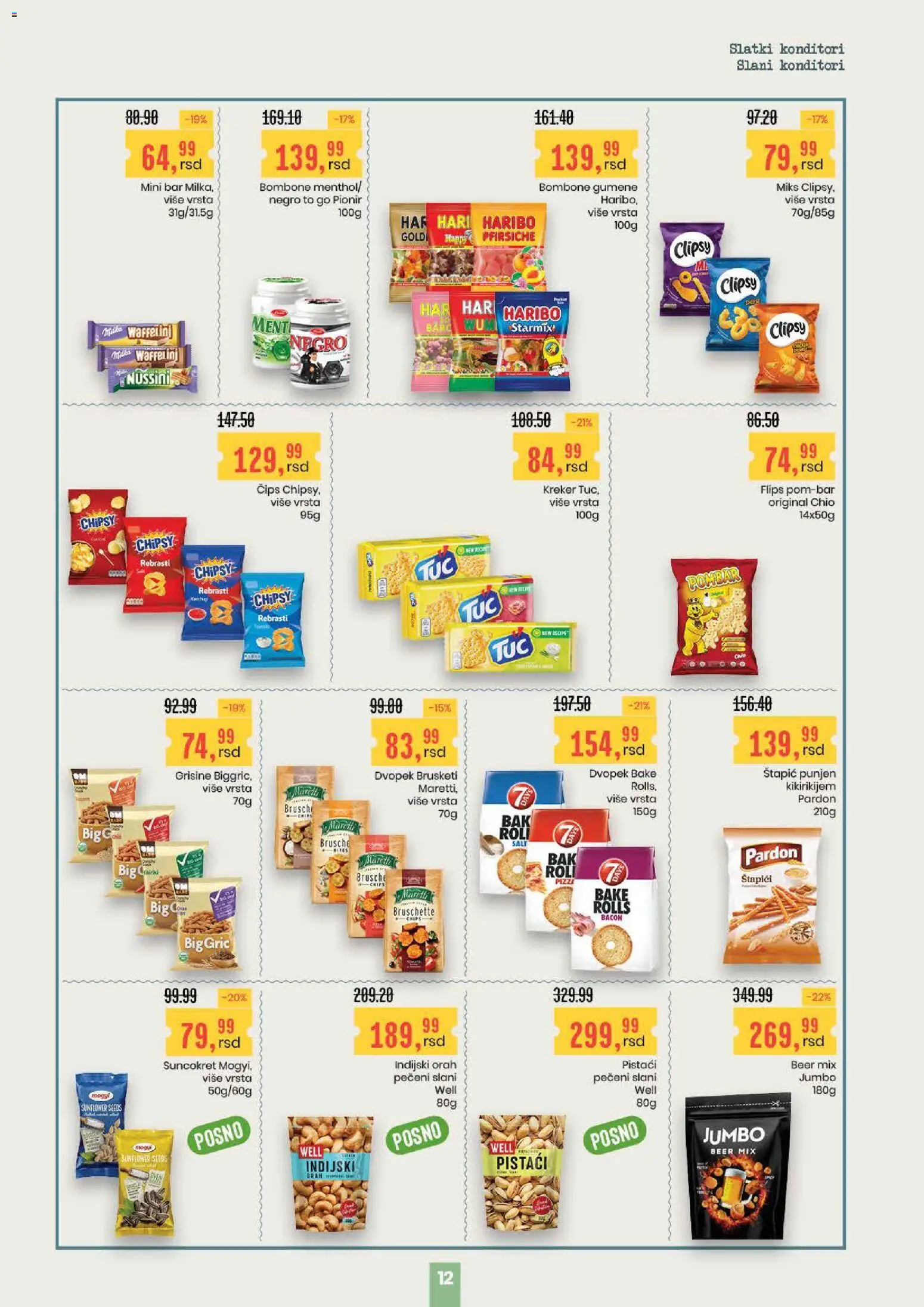Aroma Market katalog - važi od 05.03.2026 | Strana: 12 | Proizvode: Bombone, Čips, Pistaći, Haribo
