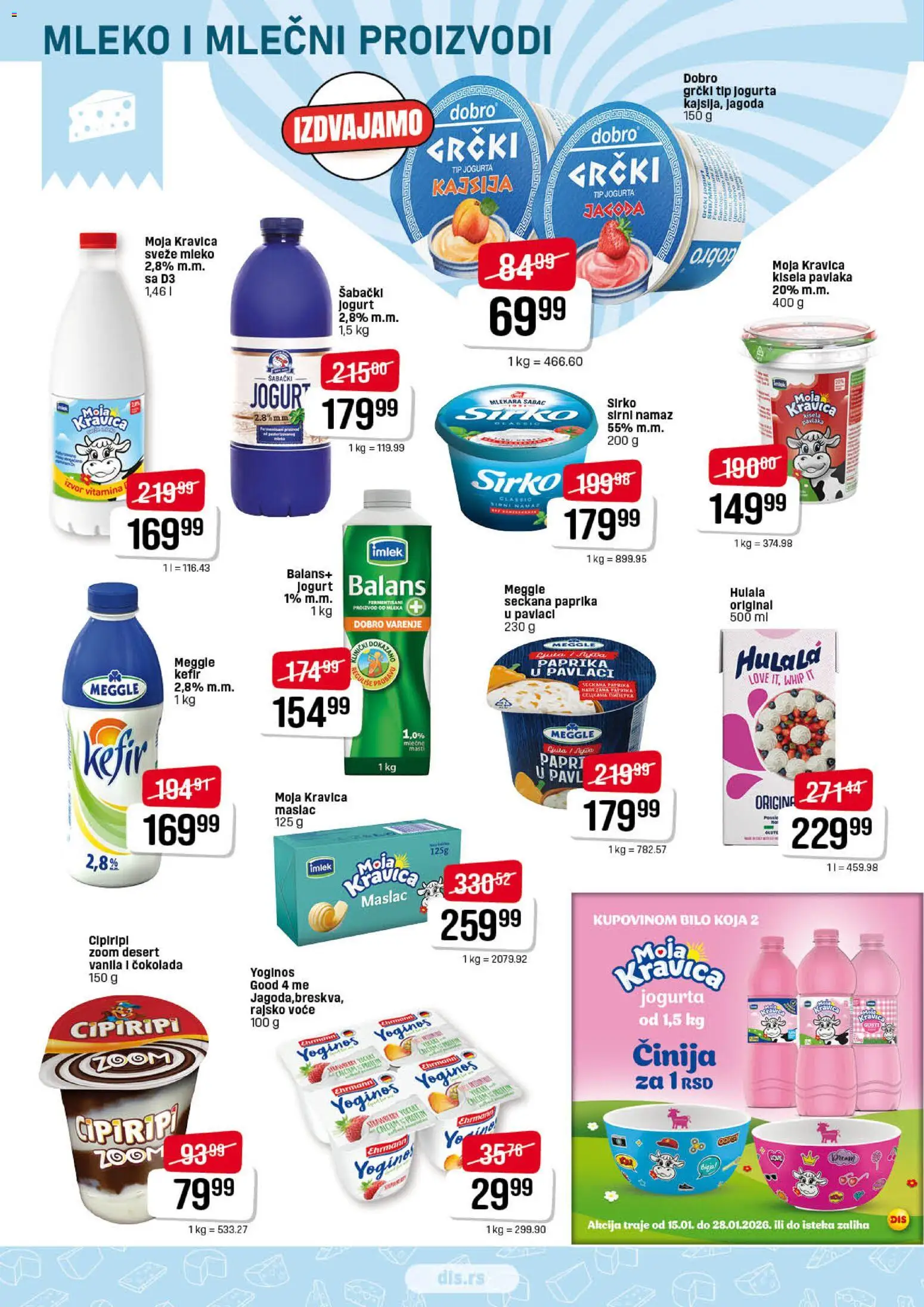 DIS katalog - važi od 15.01.2026 | Strana: 4 | Proizvode: Sveže mleko, Jagoda, Kajsija, Jogurt