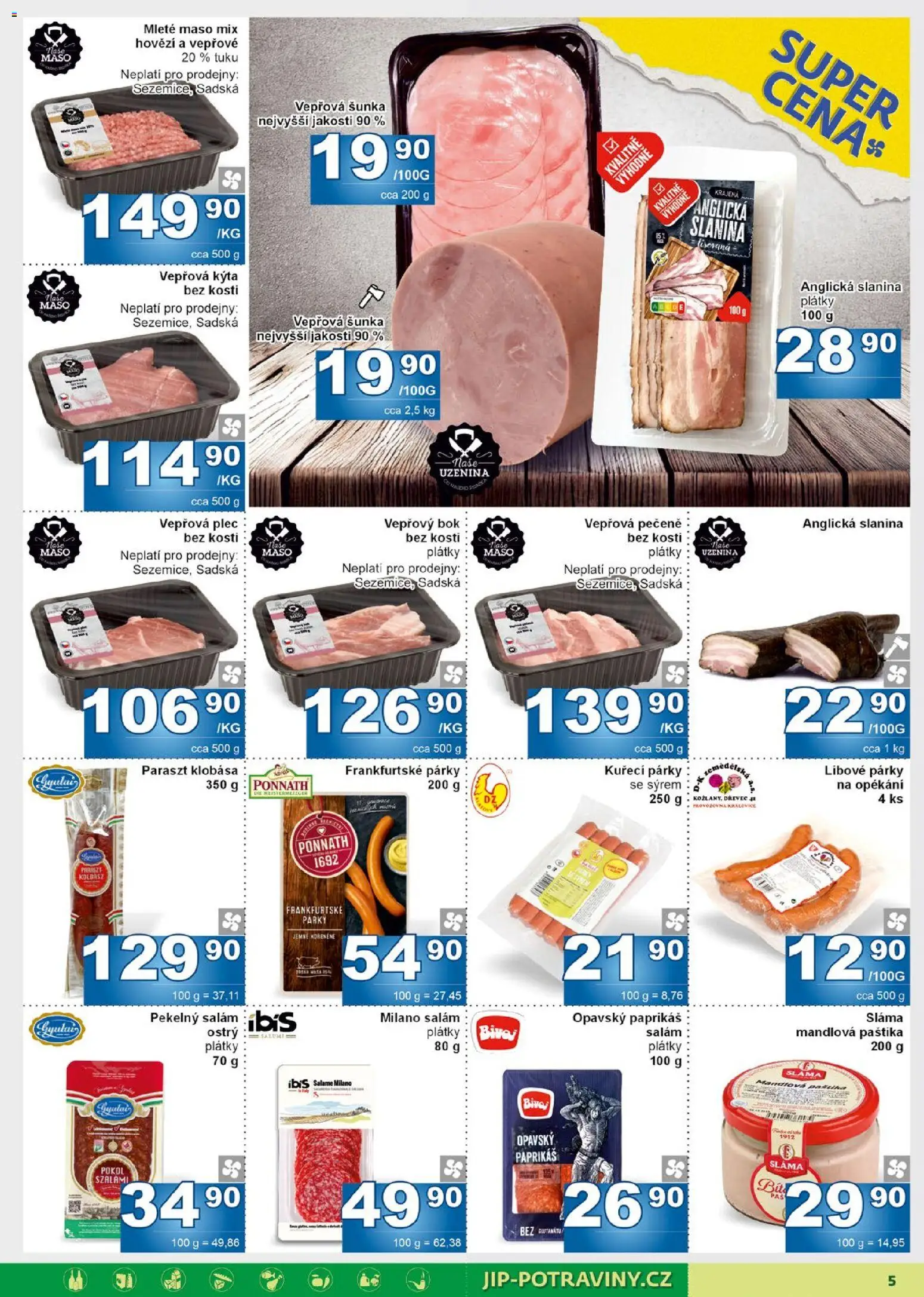 Jip leták od 05.11.2025 | Strana: 5 | Produkty: Kýta bez kosti, Mleté maso, Maso, Vepřová Kýta
