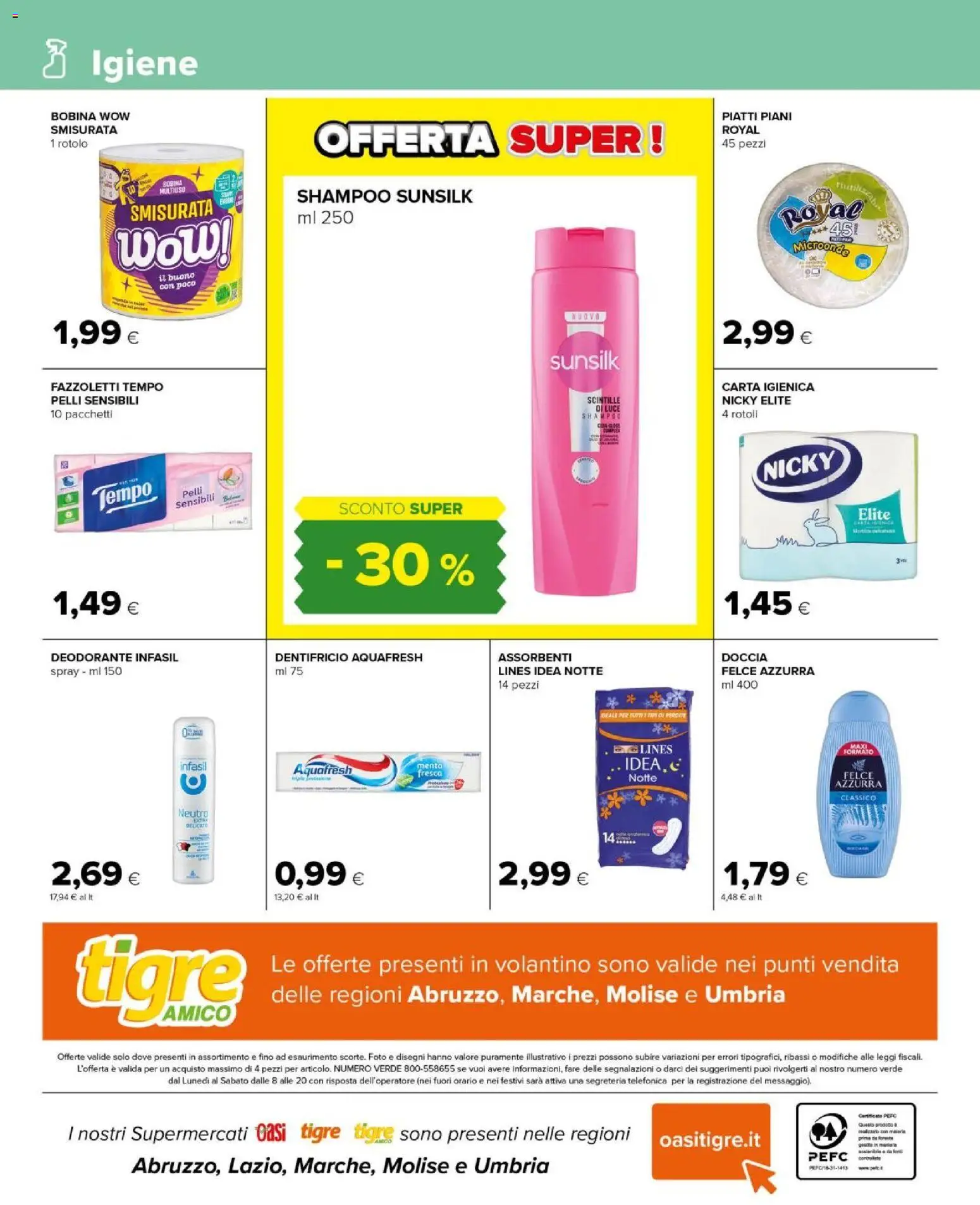 Volantino Tigre del 07.04.2026 | Pagina: 12 | Prodotti: Shampoo, Microonde, Carta igienica, Menta