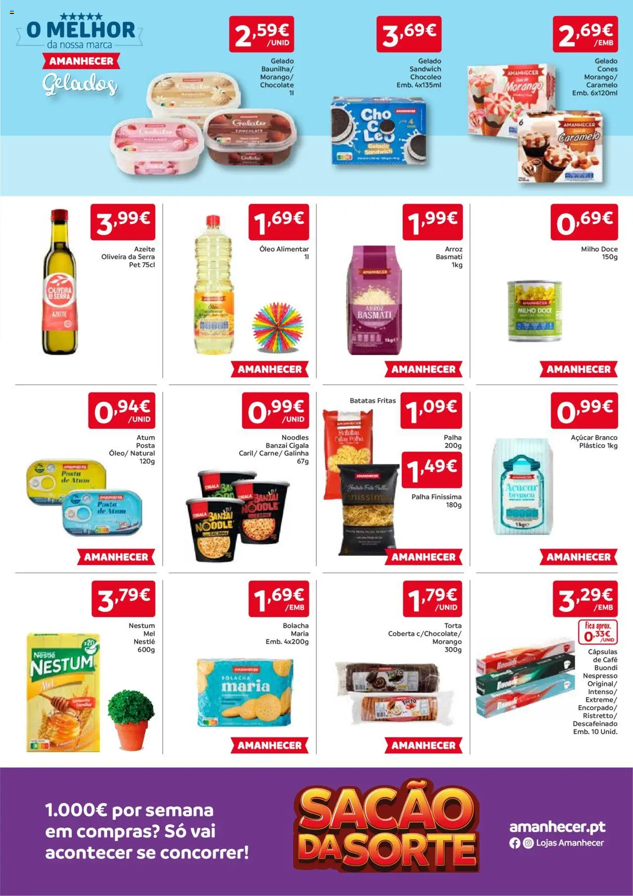 Amanhecer folheto │ válido de 19.06.2025 | Página: 3 | Produtos: Arroz basmati, Gelado, Óleo, Chocolate