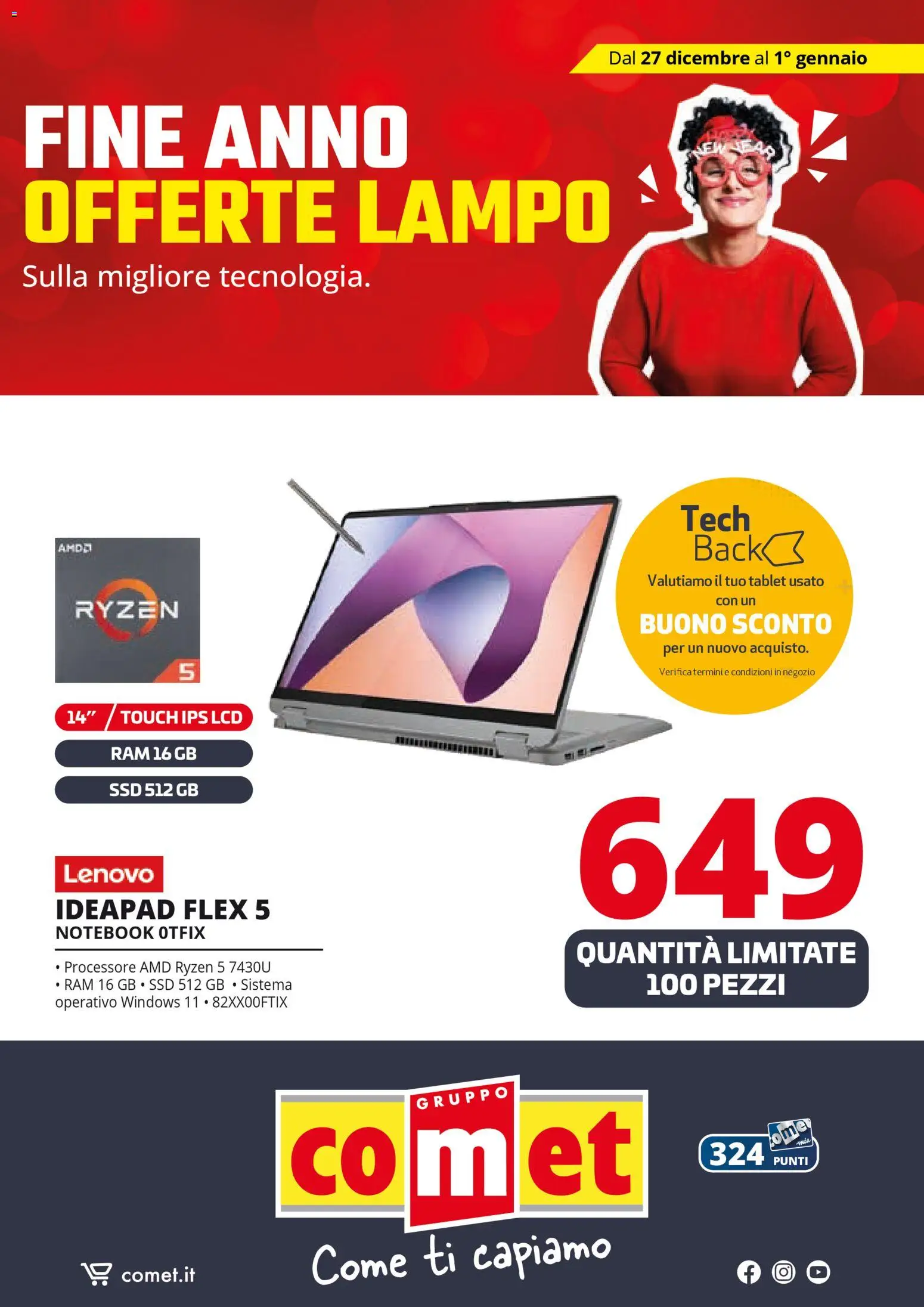 Volantino Comet del 27.12.2025 | Pagina: 22 | Prodotti: Notebook, Tablet