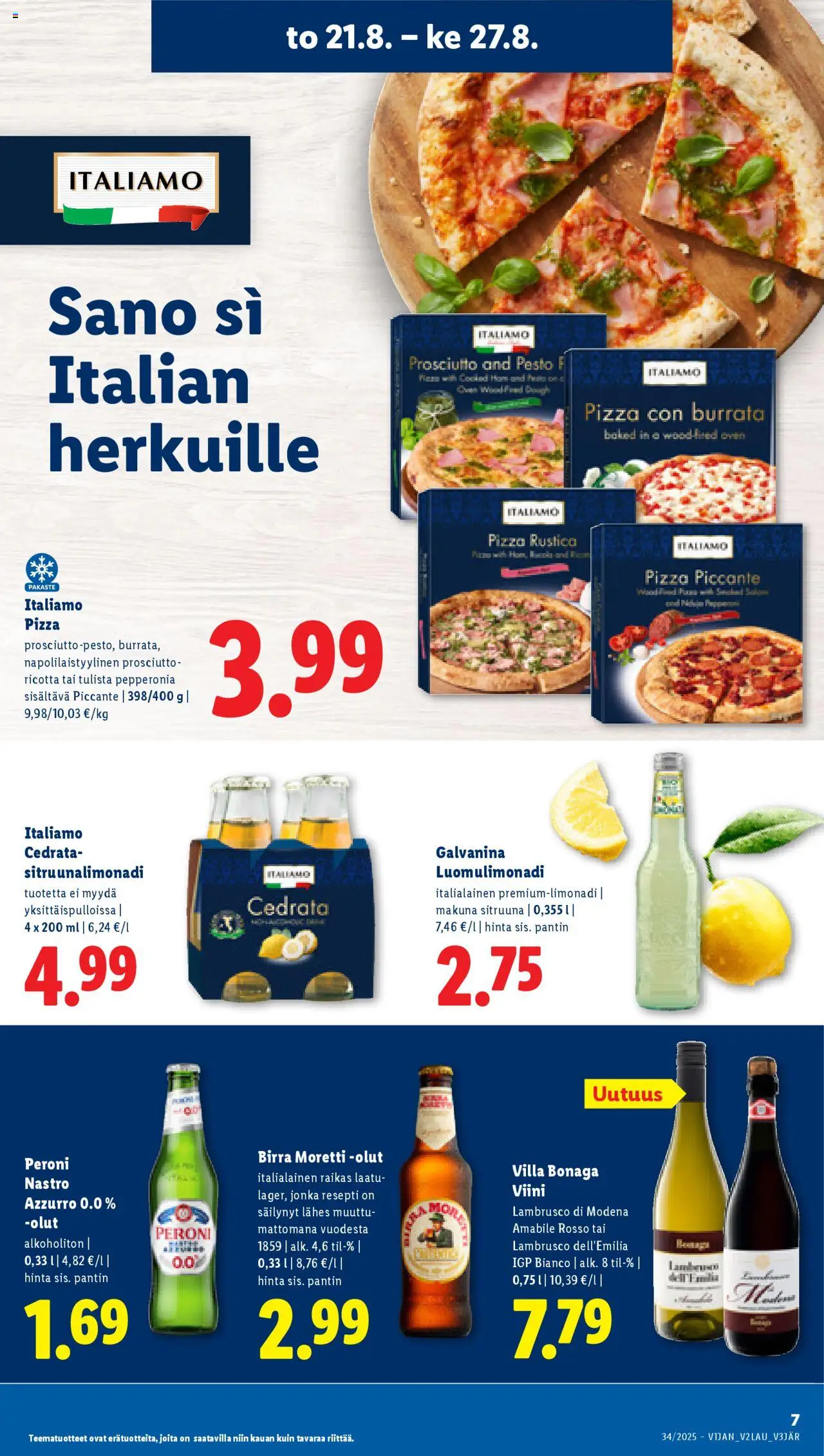  | Sivu: 9 | Tuotteet: Pesto, Pizza, Viini, Olut