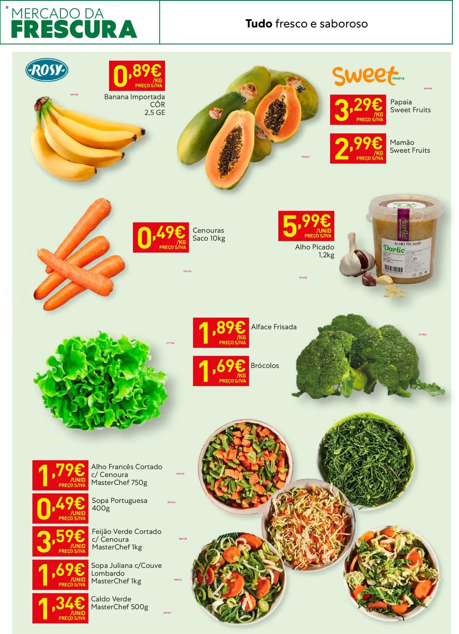 Recheio folheto │ válido de 27.01.2026 | Página: 5 | Produtos: Brócolos, Banana, Alho francês, Mamão