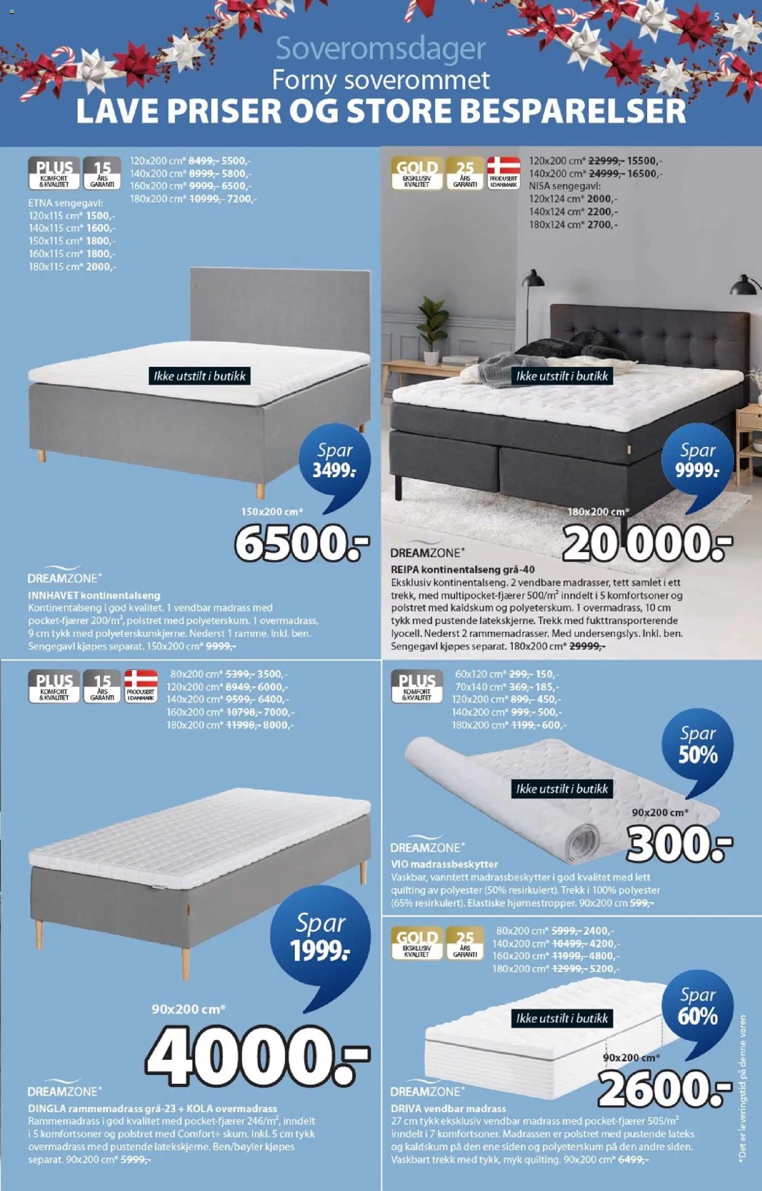 {H1} | Side: 5 | Produkter: Overmadrass, Rammemadrass, Суміш дитяча, Sengegavl