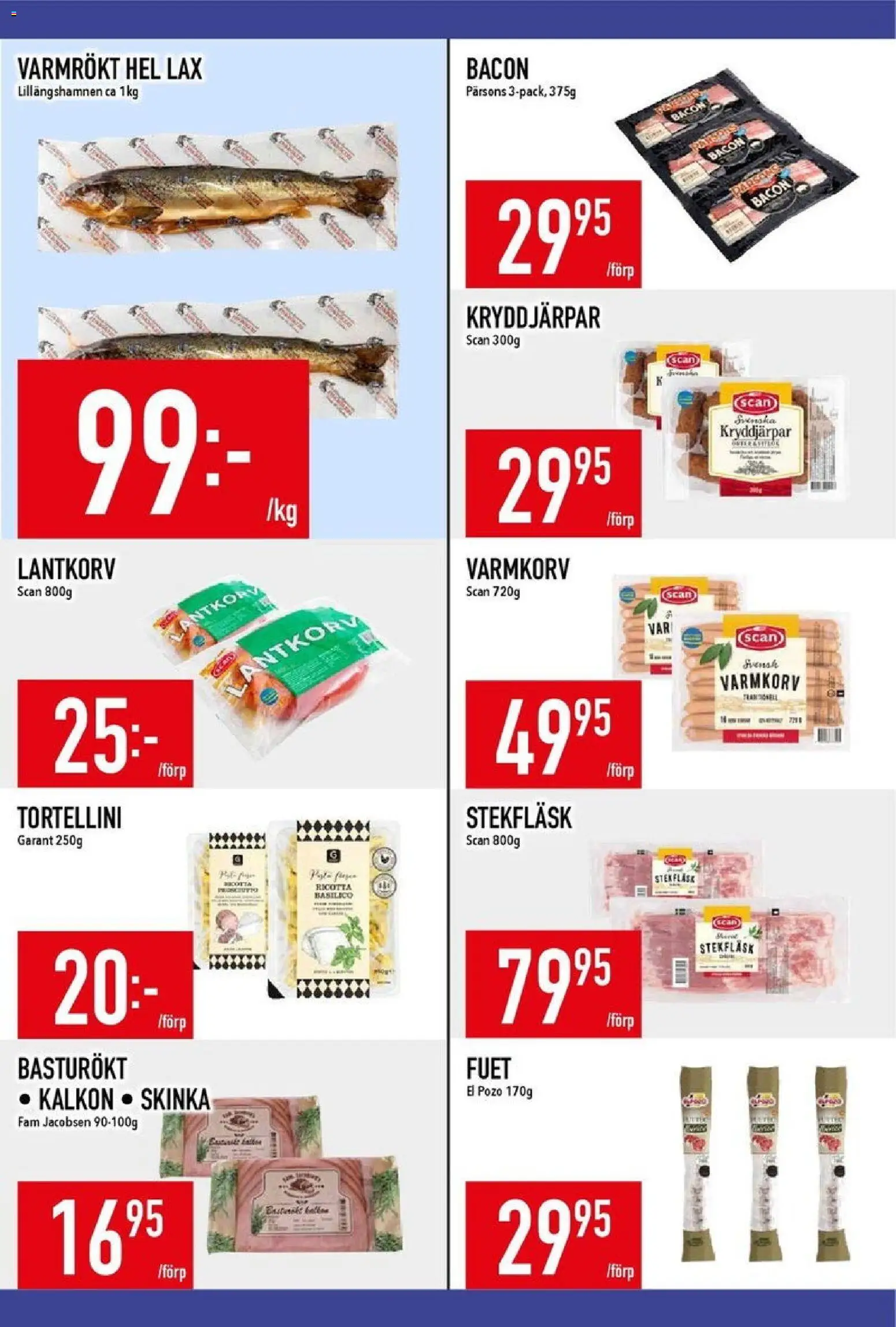 Matdax reklamblad aktuell från 16.02.2026 | Sida: 12 | Produkter: Bacon, Lax, Skinka, Kalkon