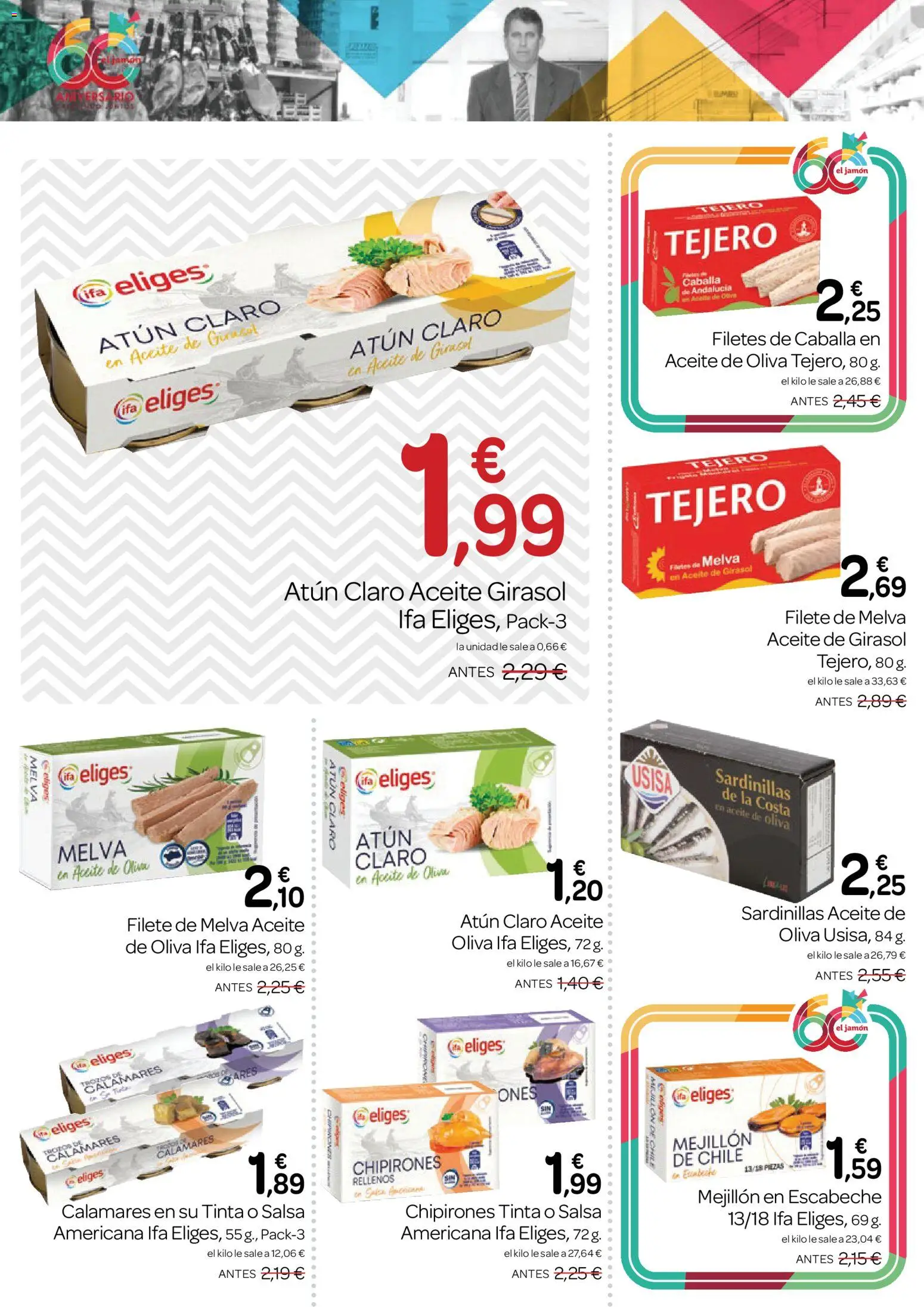 Supermercados El Jamón folleto │ válido desde el 23.04.2026 | Página: 16 | Productos: Calamares, Sardinillas, Aceite, Aceite de girasol