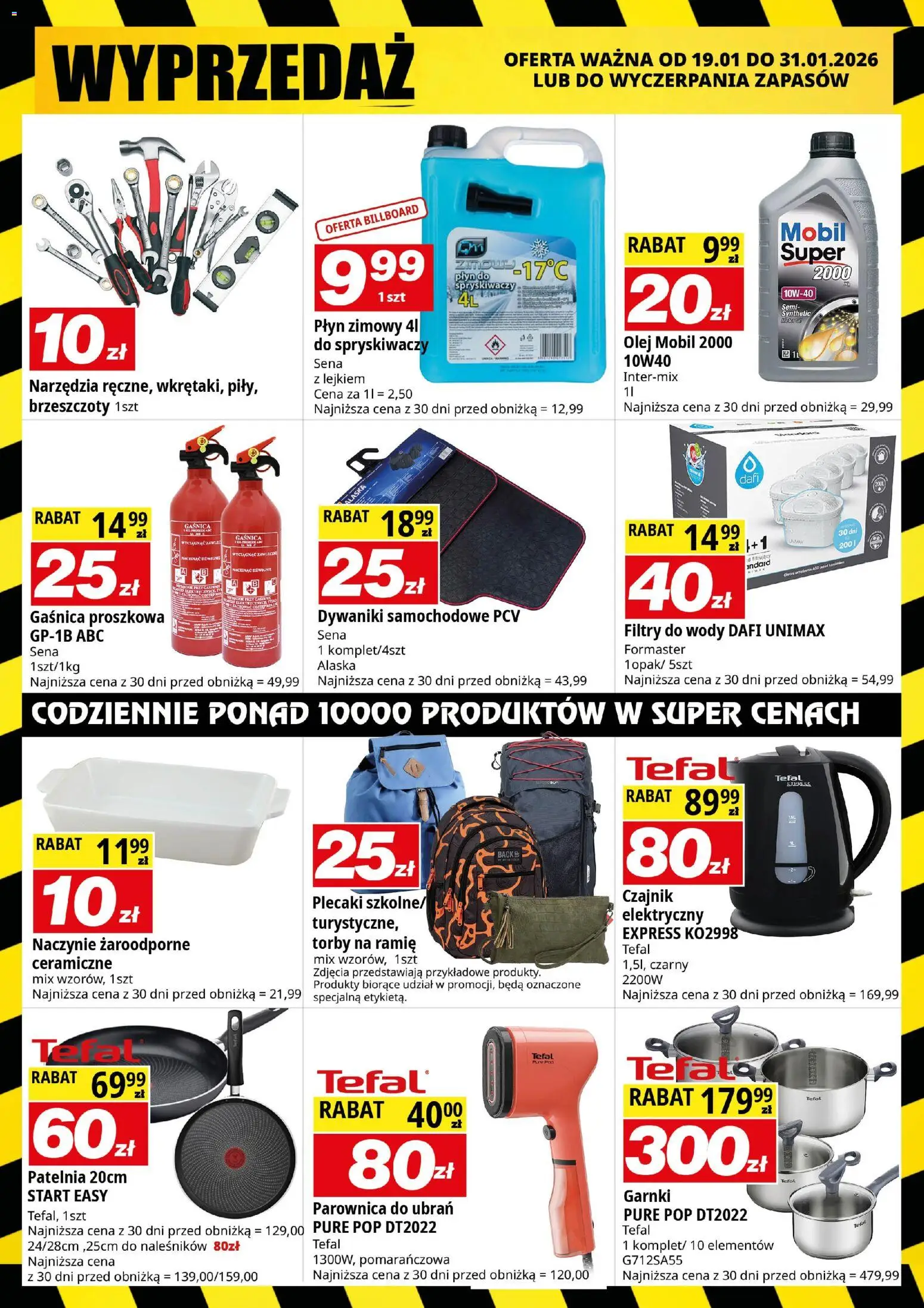 E.Leclerc Gazetka - Radom od 19.01.2026 | Strona: 3 | Produkty: Dywaniki, Gaśnica, Olej, Tefal