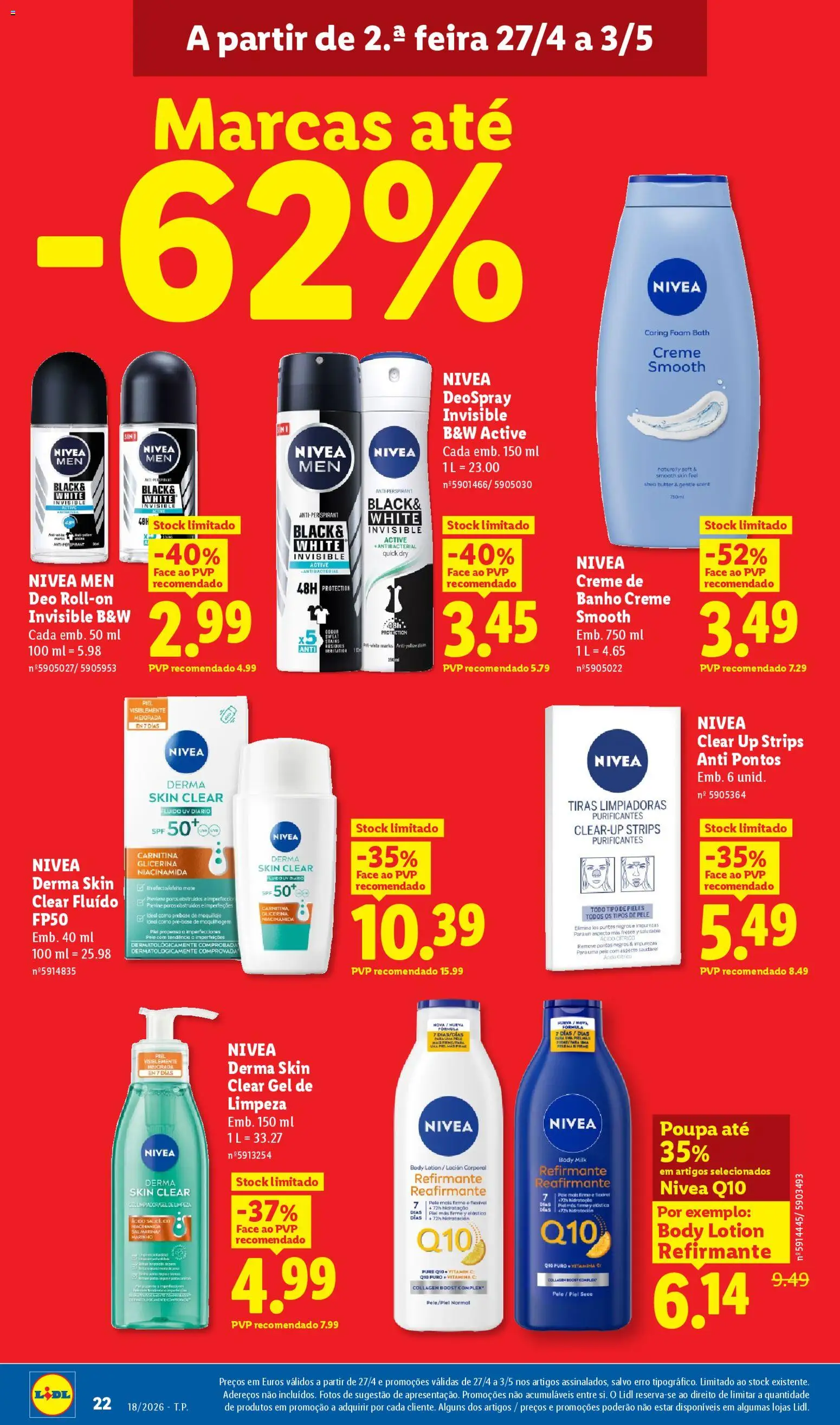 Lidl folheto │ válido de 27.04.2026 | Página: 22 | Produtos: Maquilhagem, Banho, Creme, Gel de limpeza