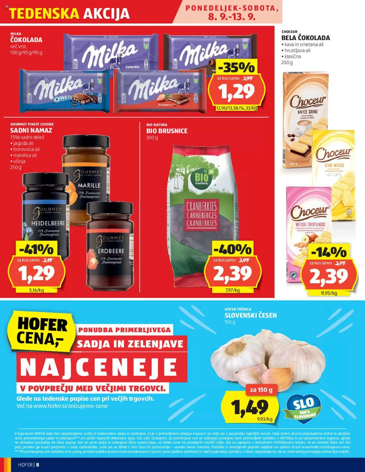 Novi Hofer katalog ponudbe – veljaven od 04.09.2025 | Stran: 8 | Izdelki: Kos, Kava, Cokolada, Smetana
