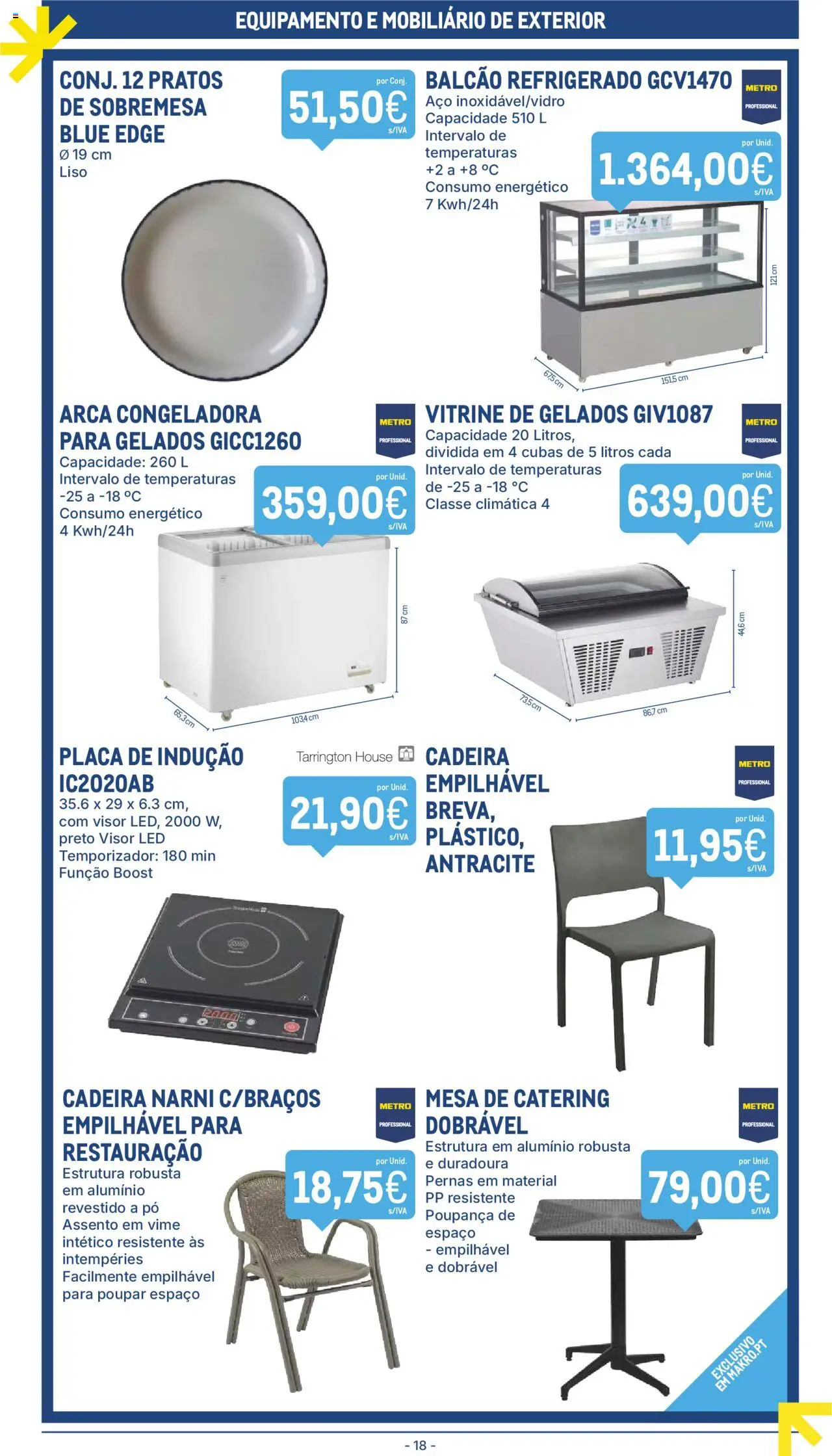 Makro folheto │ válido de 19.08.2025 | Página: 18 | Produtos: Pratos, Pó, Mesa, Cadeira