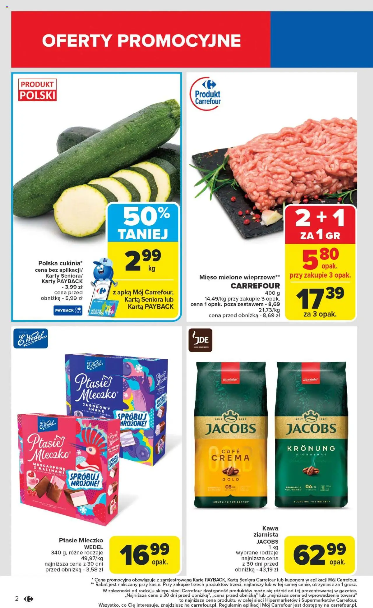 Carrefour Gazetka od 11.08.2025 | Strona: 4 | Produkty: Karta, Mięso mielone, Mascarpone, Ptasie mleczko