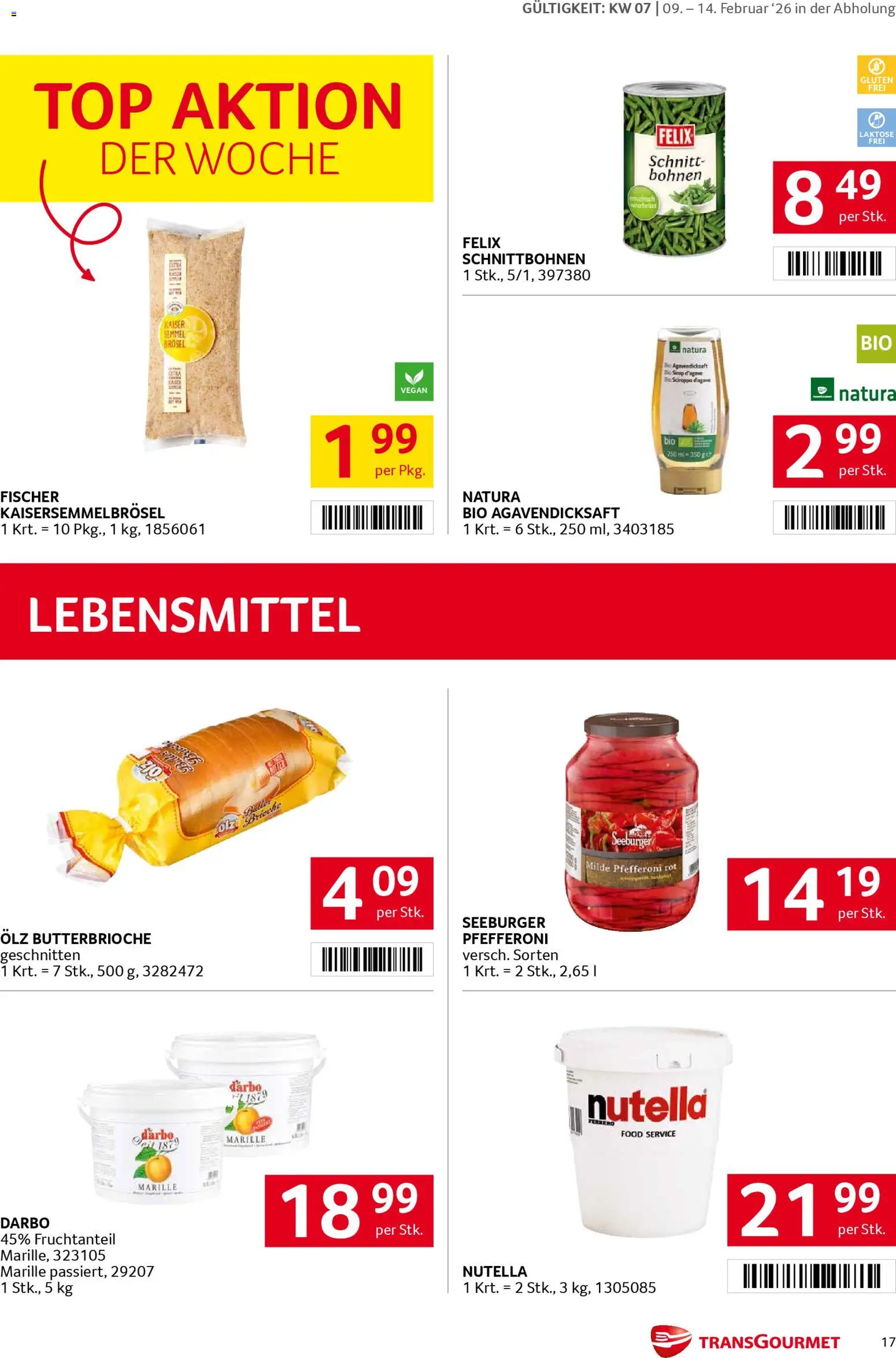 Transgourmet Flugblatt gültig ab 09.02.2026 | Seite: 17 | Produkte: Libacomb