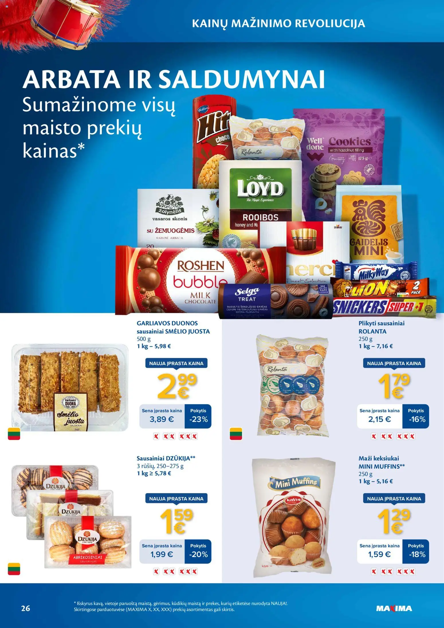 MAXIMA akcijos nuo 03.03.2026 | Puslapis: 26 | Prekių: Sausainiai, Duona, Arbata