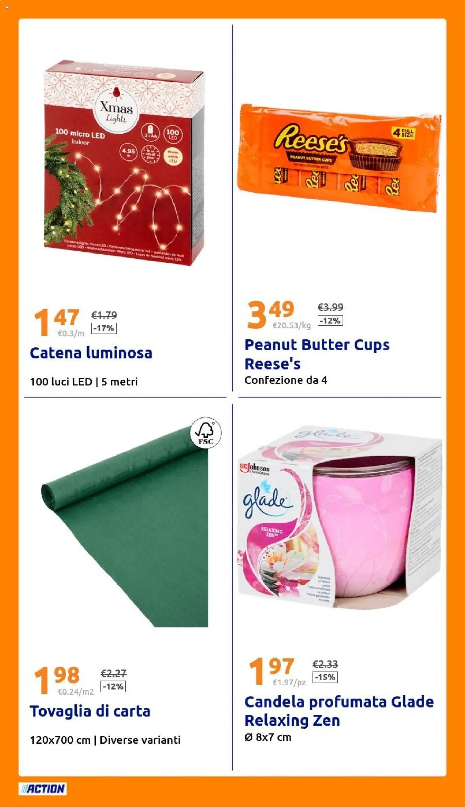 Volantino Action del 24.12.2025 | Pagina: 26 | Prodotti: Tovaglia, Candela