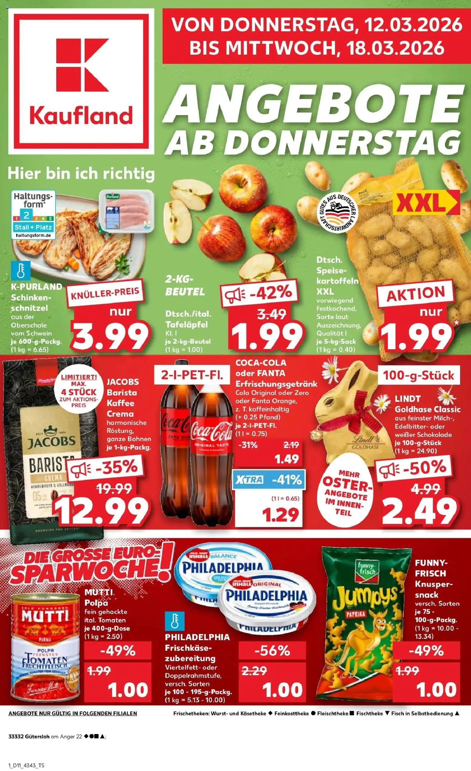 Kaufland Prospekt Gütersloh	 – gültig ab 09.03.2026 | Seite: 13 | Produkte: Fanta, Cola, Schnitzel, Paprika