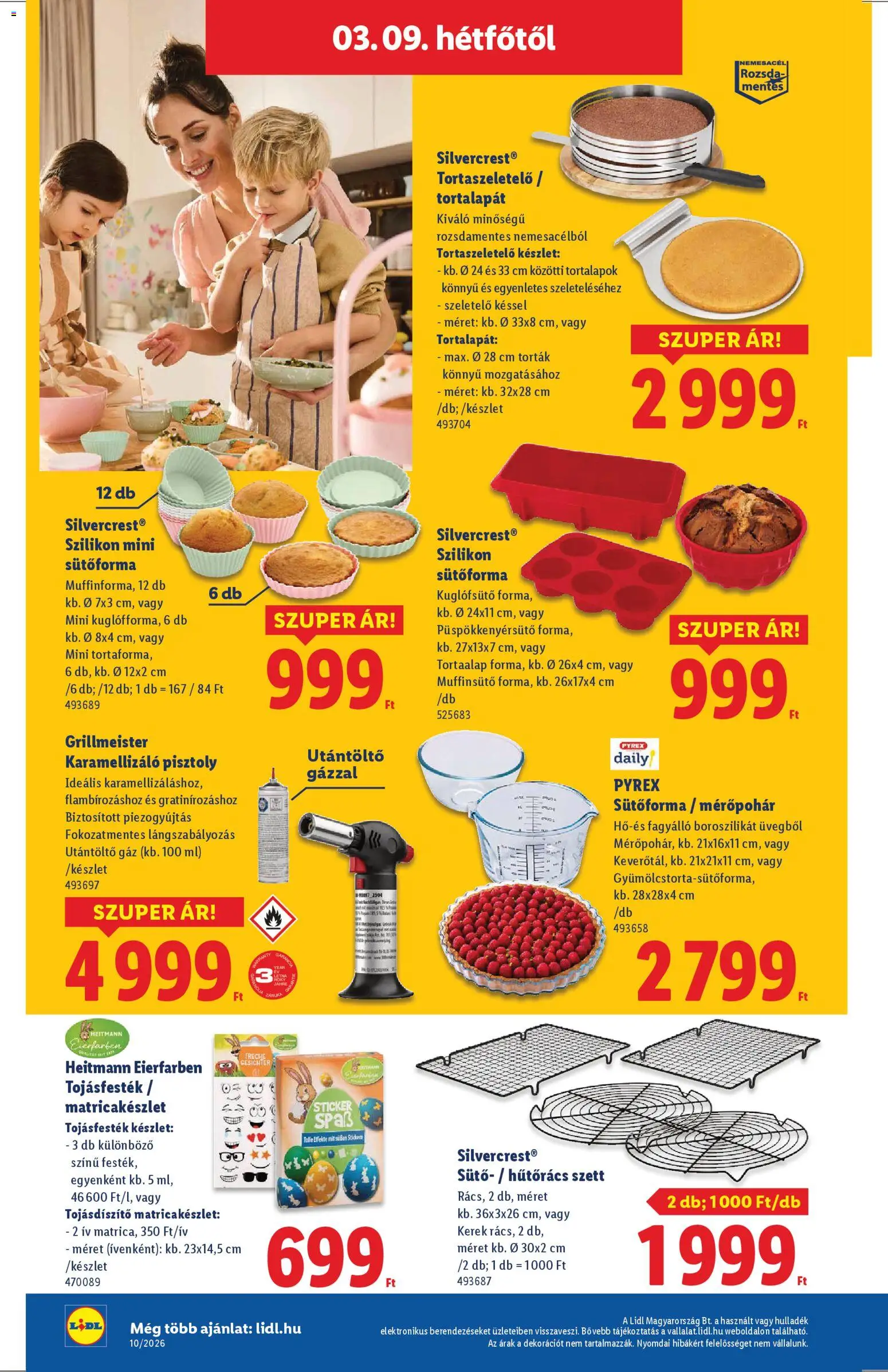 Lidl akciós ujság - amely érvényes a következő dátumtól: 05.03.2026 | Oldal: 24 | Termékek: Sütőforma, Sütő, Szeletelő, Tojásfesték