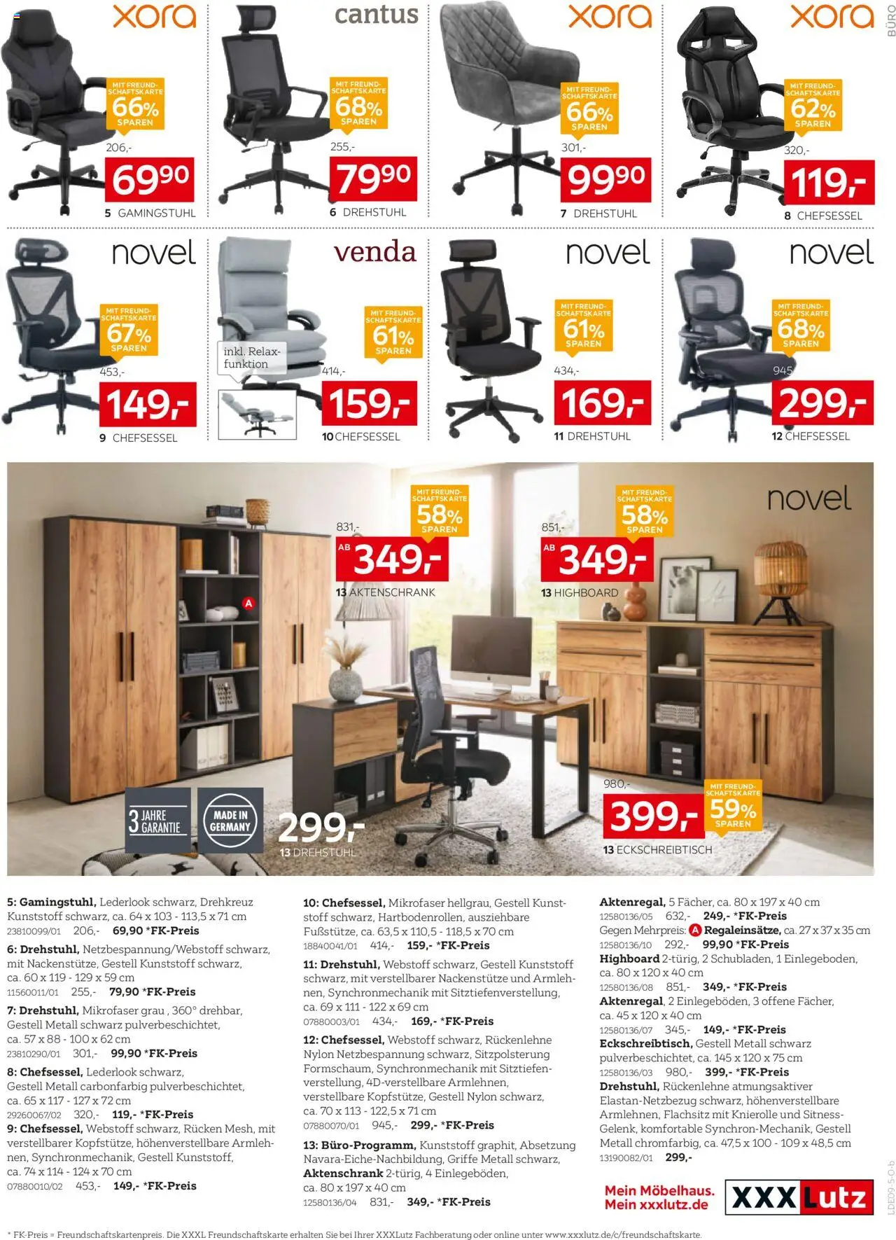 XXXL Lutz Prospekt 	 – gültig ab 08.09.2025 | Seite: 23 | Produkte: HIghboard, Gamingstuhl, Chefsessel