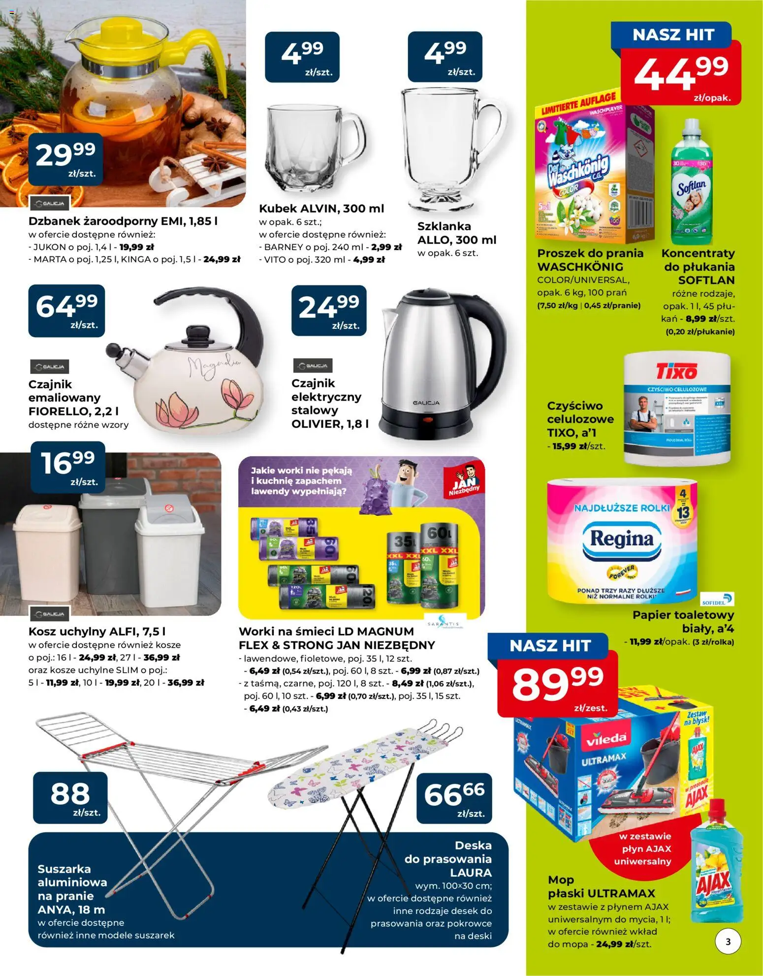 Mrówka Gazetka - Rypin od 12.02.2026 | Strona: 3 | Produkty: Dzbanek, Papier toaletowy, Czajnik, Proszek do prania