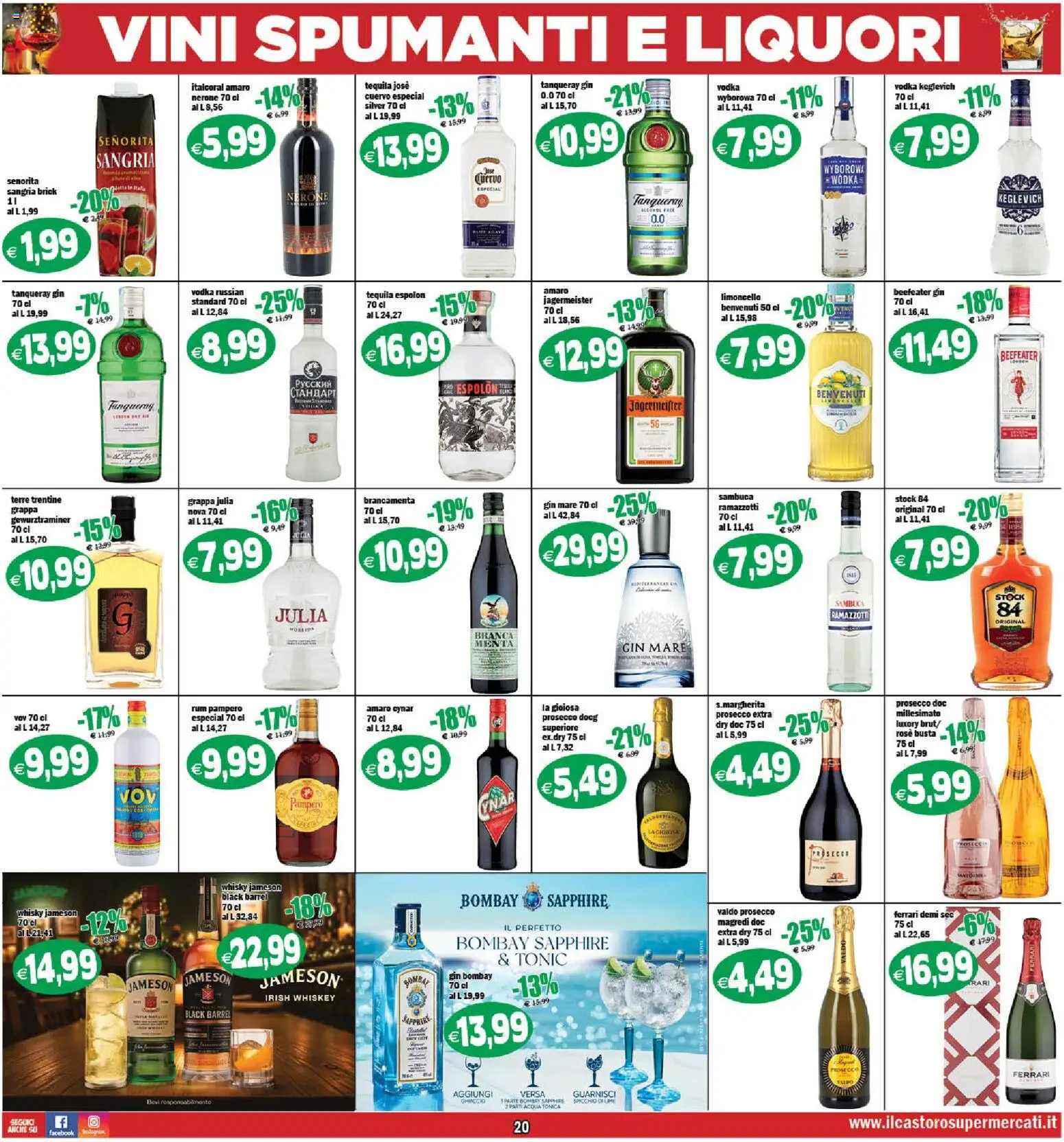 Volantino Il Castoro del 27.12.2025 | Pagina: 20 | Prodotti: Prosecco, Rum, Tequila, Menta