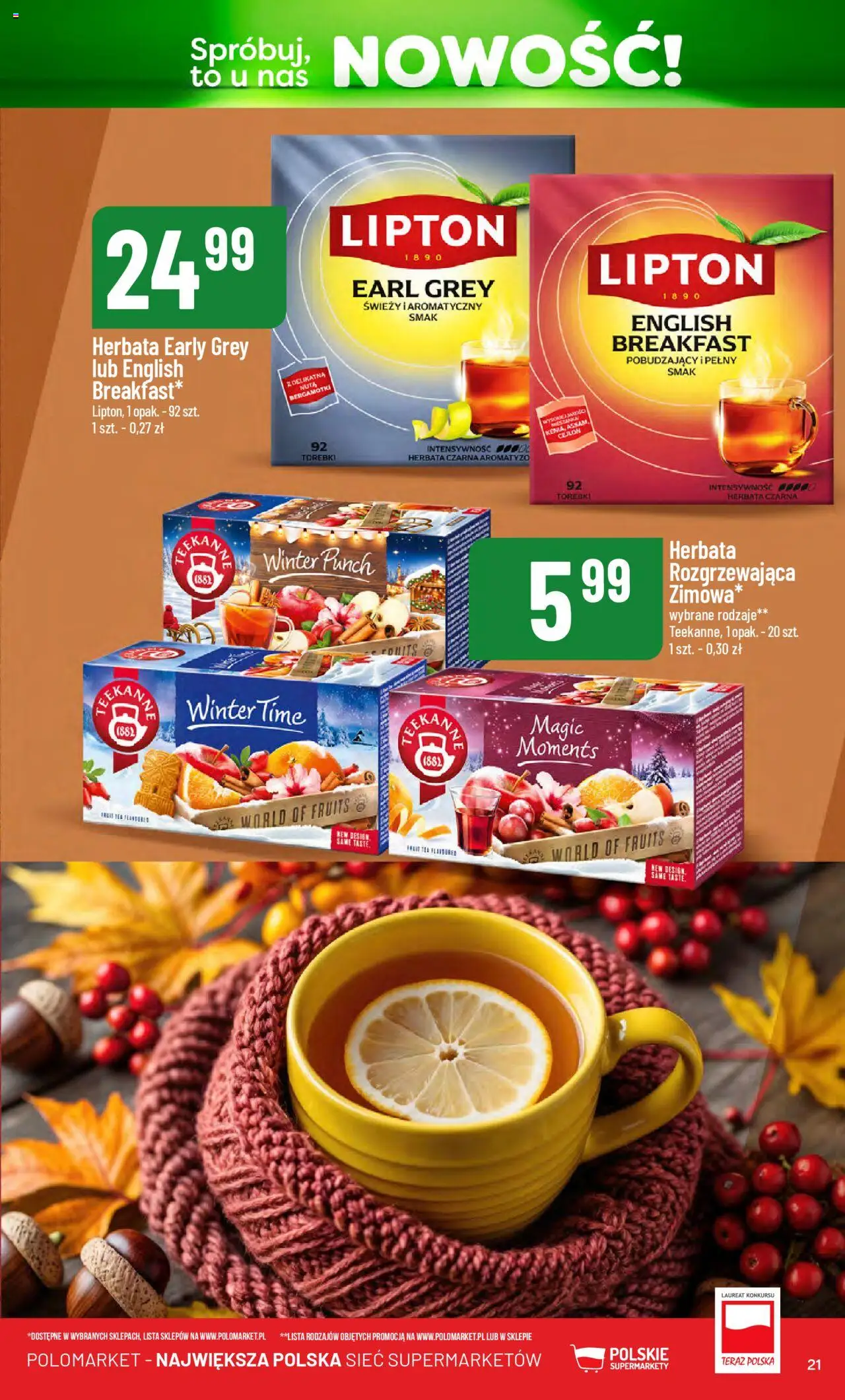 POLOmarket Gazetka - Nowości od 14.10.2025 | Strona: 21 | Produkty: Herbata, Torebki