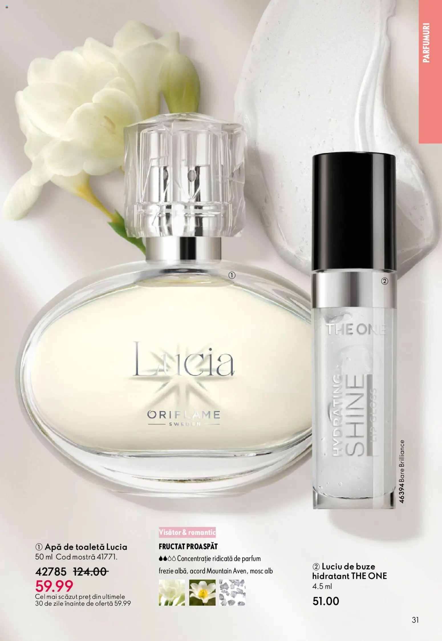 Noul catalog Oriflame – valabil de la 27.05.2026 | Pagină: 31 | Produse: Parfum, Apă de toaletă, Luciu de buze, Apă