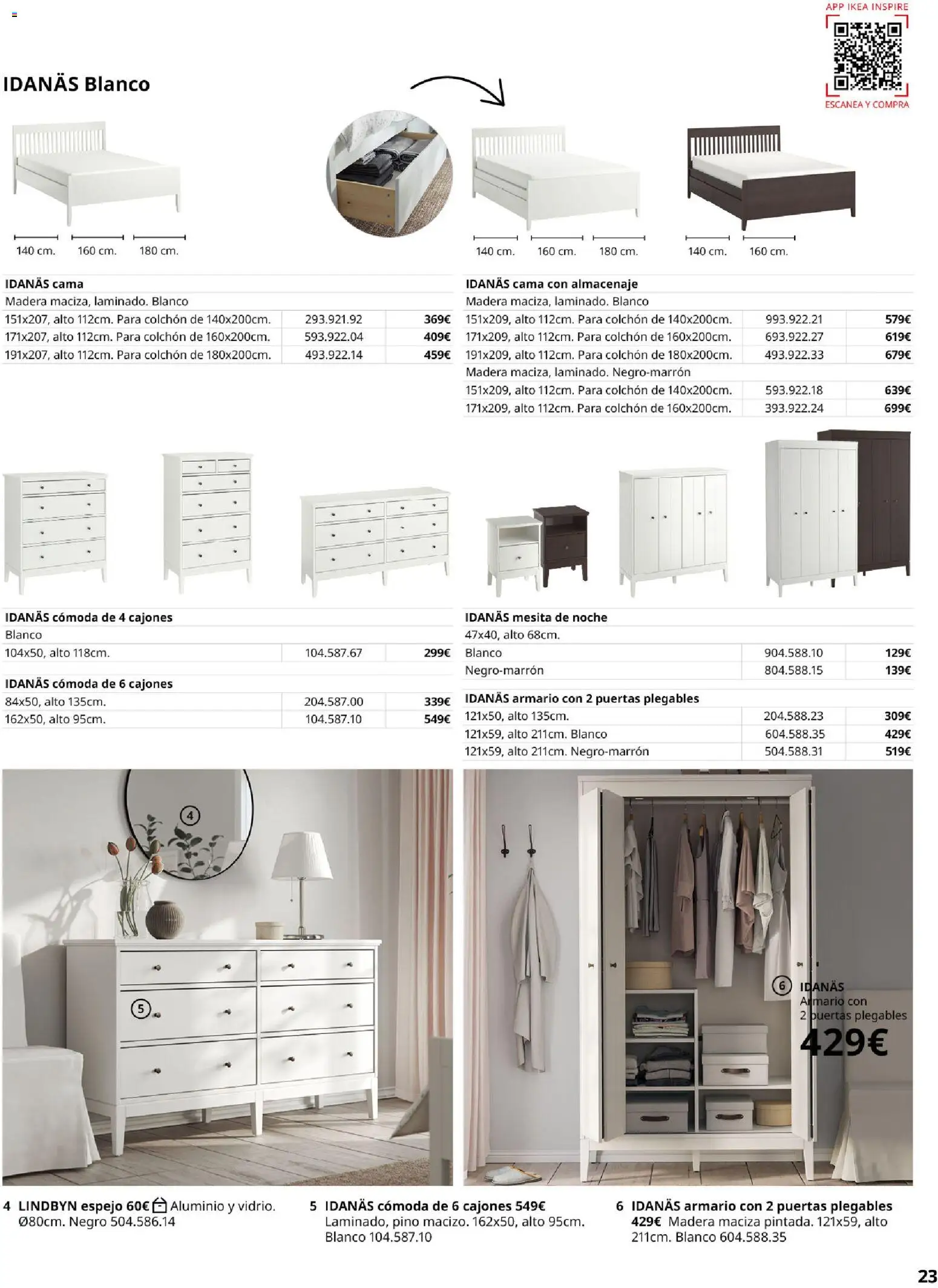 Catálogo IKEA Muebles para el dormitorio │ válido desde el 01.02.2026 | Página: 23 | Productos: Colchon, Almacenaje, Armario, Espejo