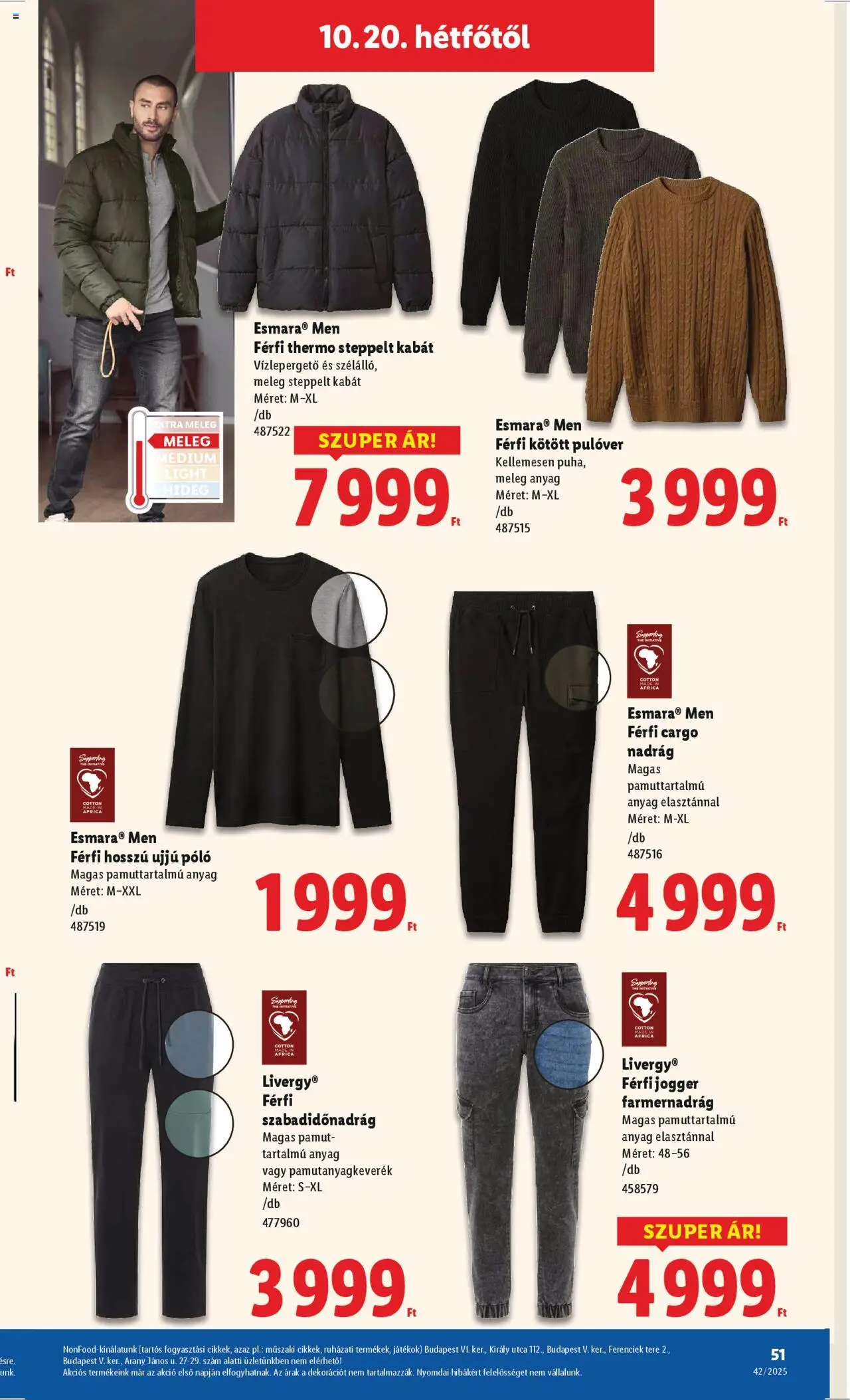 Lidl akciós ujság - amely érvényes a következő dátumtól: 16.10.2025 | Oldal: 51 | Termékek: Játékok, Pulóver, Kabát, Nadrág